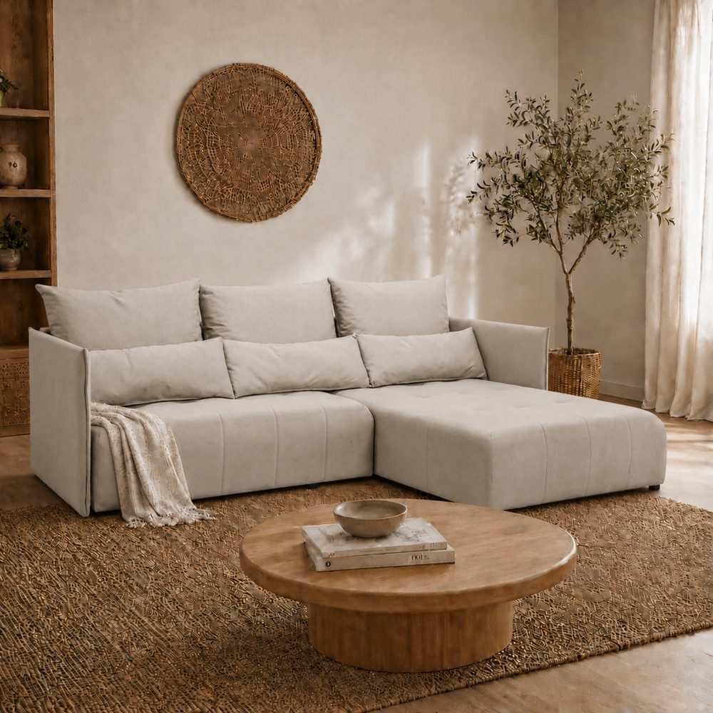 Lookway Ecksofa APOLLO L mit Schlaffunktion und Bettkasten, mit Bettkasten und Schlaffunktion