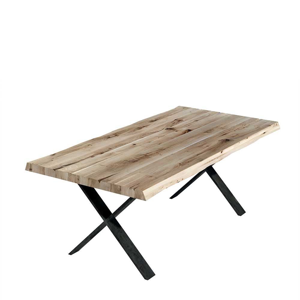 Baumkantentisch aus Laarnia, mit Baumkante Pharao24 Massivholz,