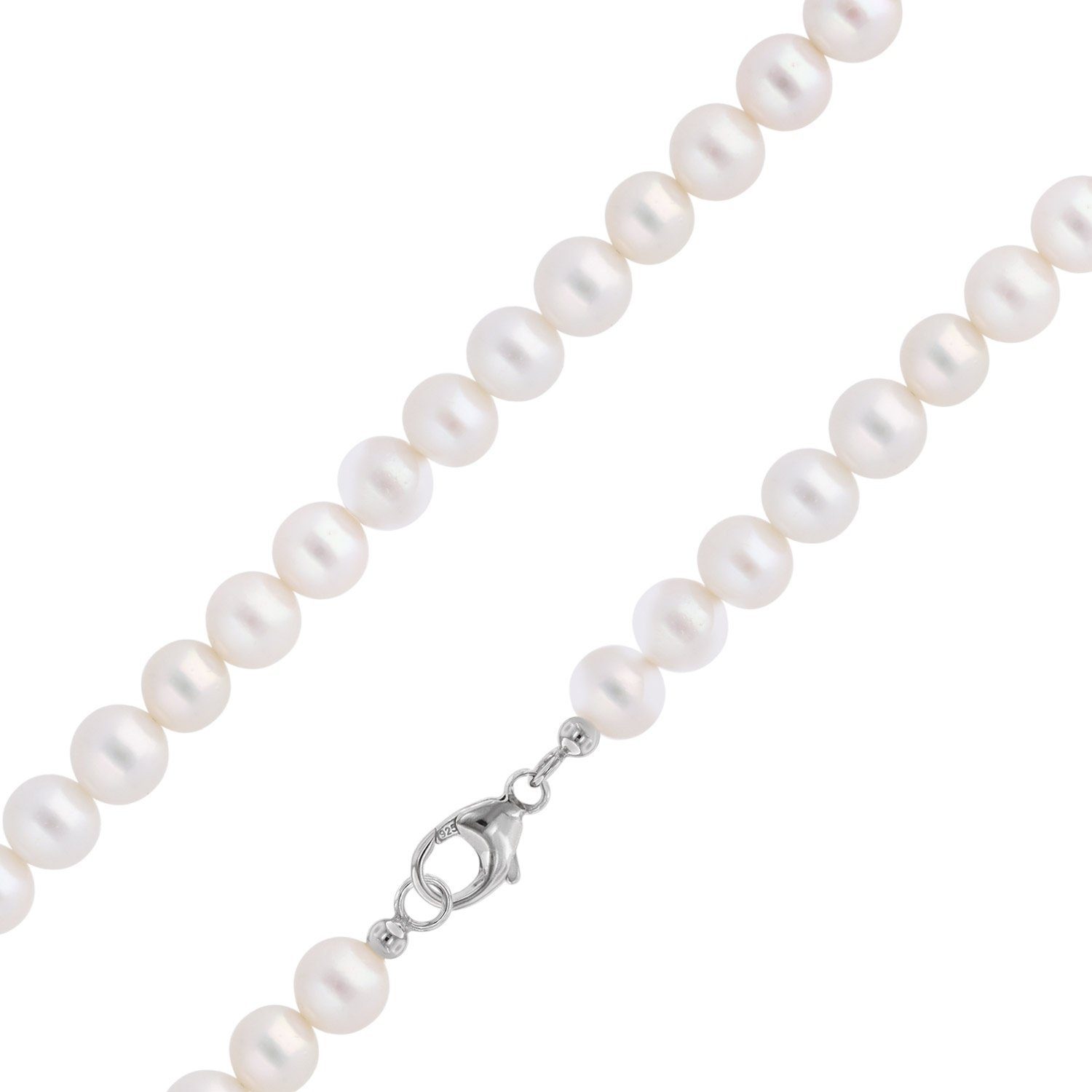 trendor Perlenkette Perlenkette 925 Silber mm 9-10 Süßwasserperlen