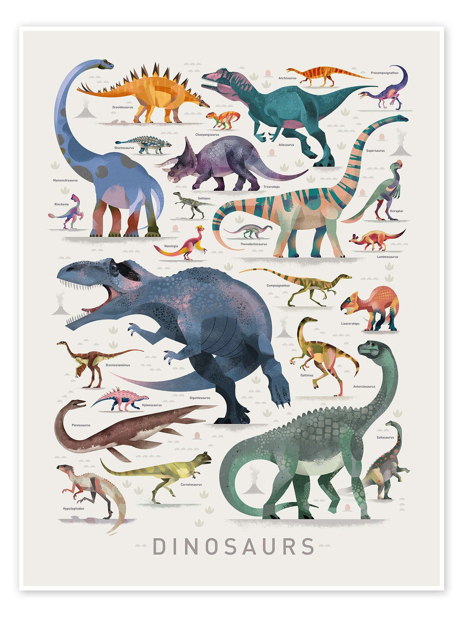 Posterlounge Wandbild Dinosaurier II (Englisch), Dieter Braun, erhältlich als Poster, Leinwandbild, Wandsticker oder Acrylglasbild