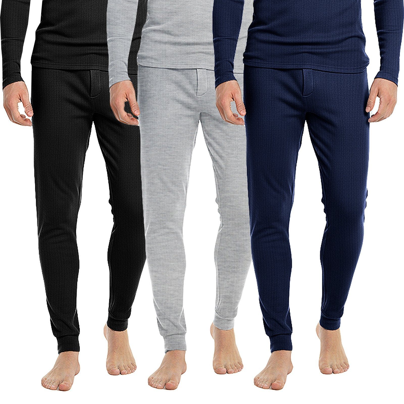 TEXEMP Thermounterhose Herren Thermounterwäsche Lang 3er Pack Baumwolle Innenfleece Winter (Packung, 3-St., 3er-Pack Farbmix) Atmungsaktiv - Wärmend - Klimaregulierend