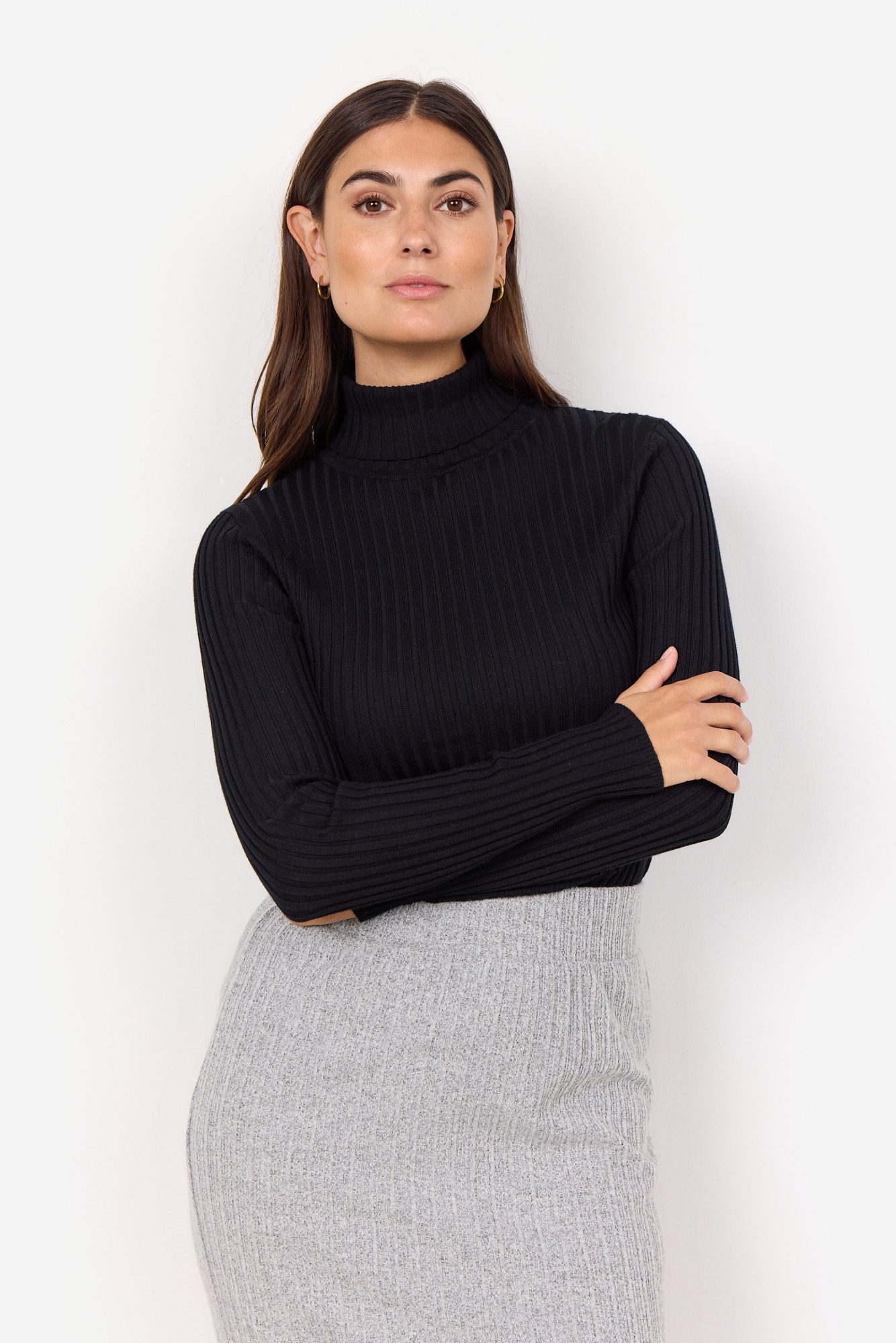 soyaconcept Rollkragenpullover SC-DOLLIE 483 Viskosemischung, Rippstrick, Rollkragen – Bild 3 von 5
