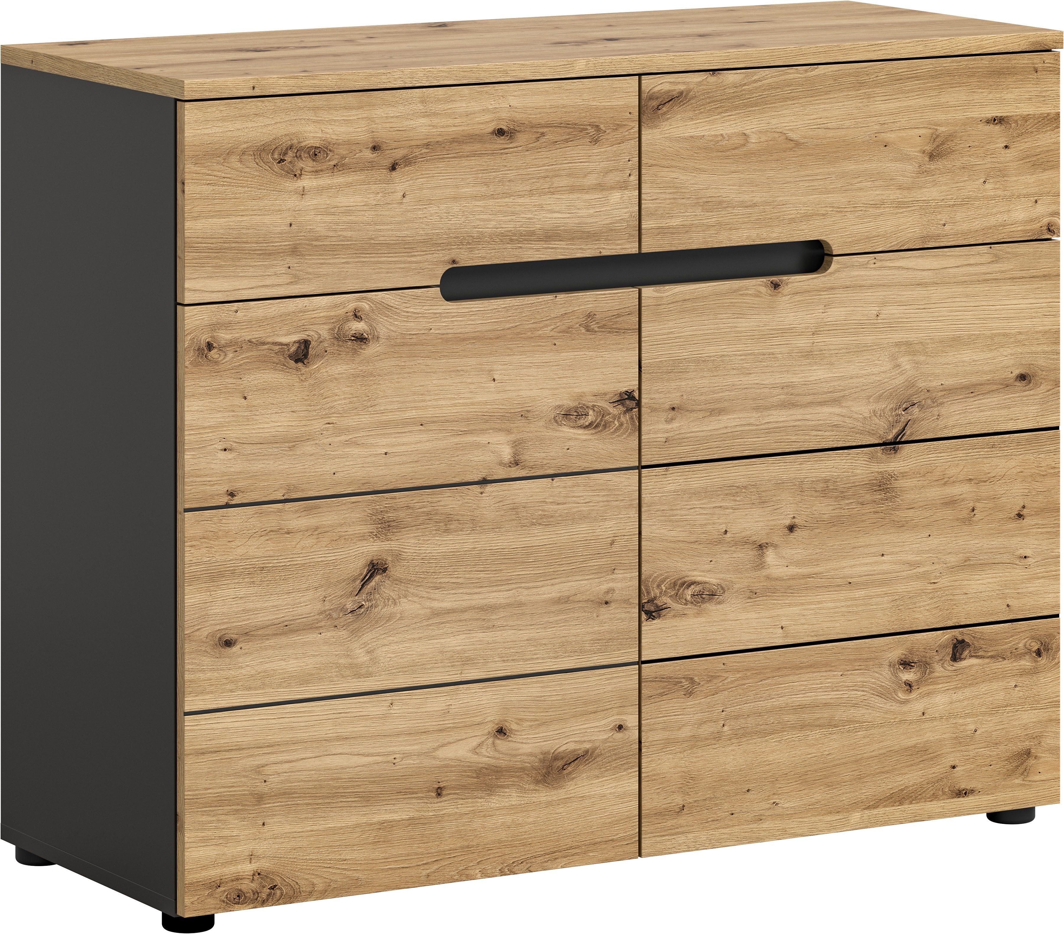 Home affaire Kommode REHAT, TOPSELLER!, Breite 100cm, 2 Türen, 2 Schubkästen, 4 Fächer (in verschiedenen Farben erhältlich), Schuhschrank, Schuhkommode, Garderobenschrank, Anrichte