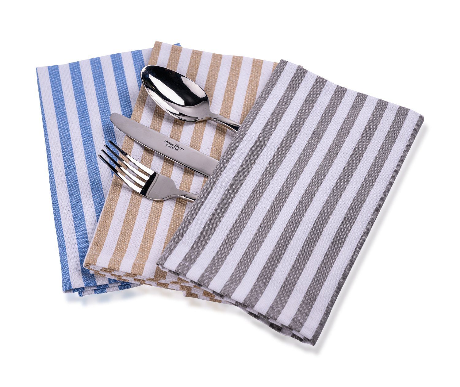 Mon Bijou Stoffserviette Baumwollservietten Servietten 100% Baumwolle Stoff waschbar nachhaltig, (Tischservietten im Landhausstil Set 45 x 45cm, 12 St., Tischde – Bild 5 von 5