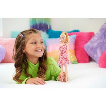 Mattel® Babypuppe Barbie Fashionistas-Puppe mit blondem Pferdeschwanz und Blumenkleid