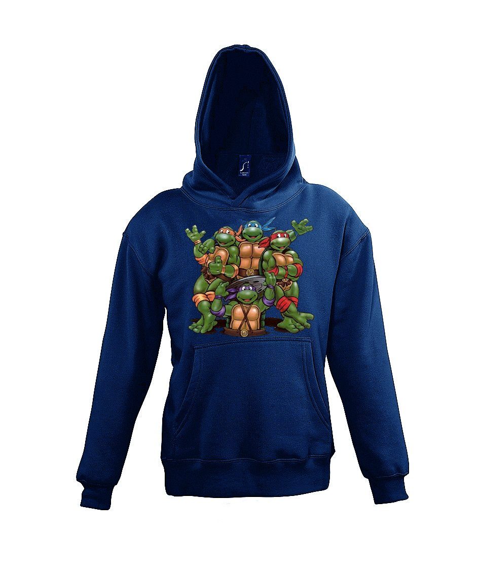 Youth Designz Kapuzenpullover Turtles Gang Kinder Hoodie Pullover mit modischem Print Navyblau