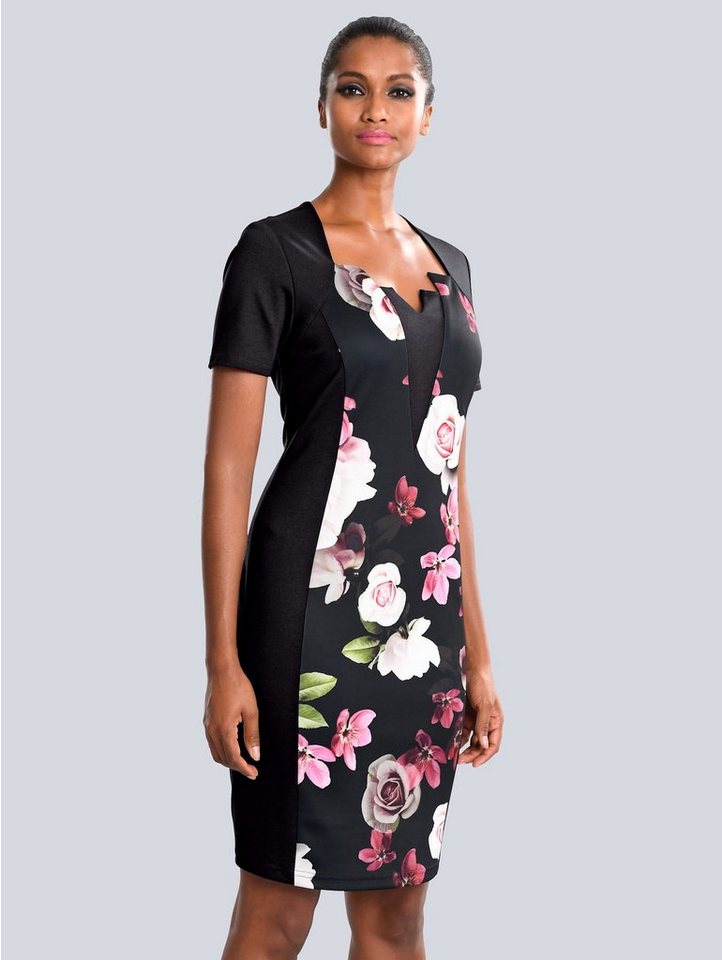 Alba Moda Kleid mit modischer Auschnittlösung in schwarz