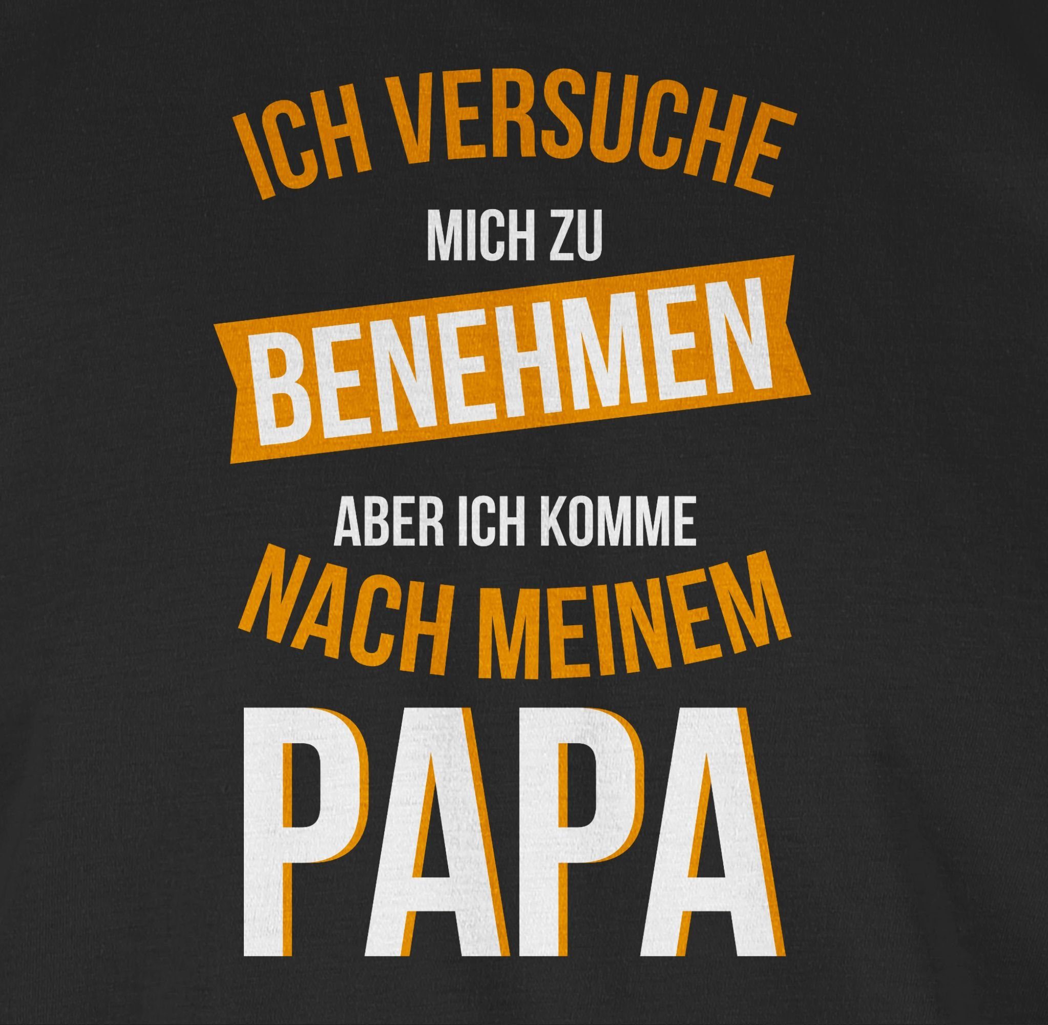Herren Shirts Shirtracer T-Shirt Ich versuche mich zu benehmen Papa orange - Sprüche Statement mit Spruch - Herren Premium T-Shi