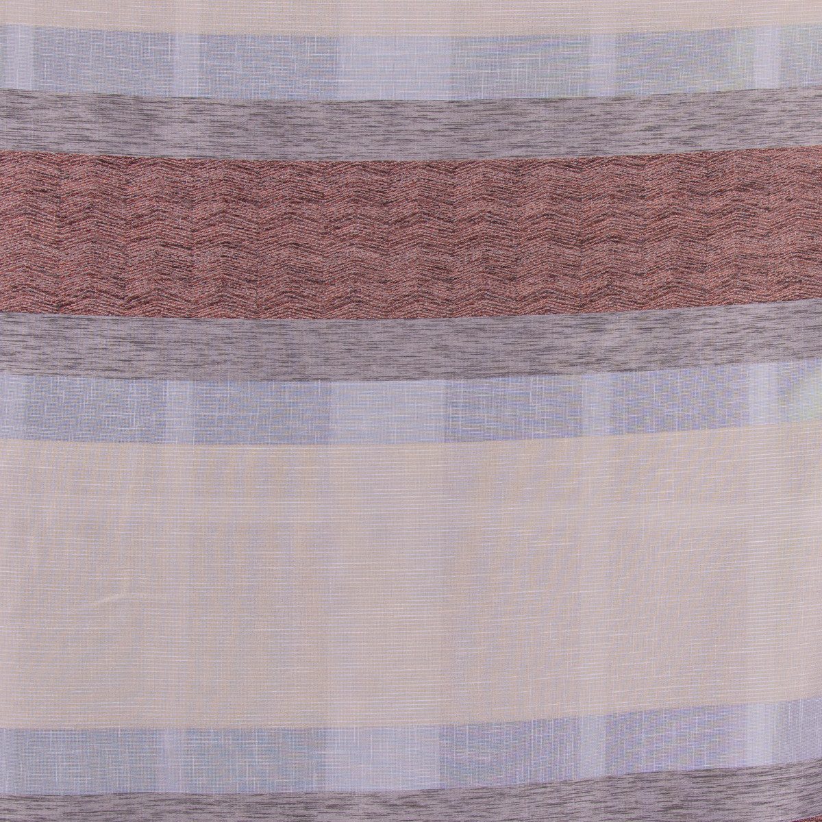 SCHÖNER LEBEN. Vorhang Gardinenstoff Meterware Dekostoff Querstreifen Leinenoptik beige 150cm, halbtransparent, Kunstfaser, pflegeleicht
