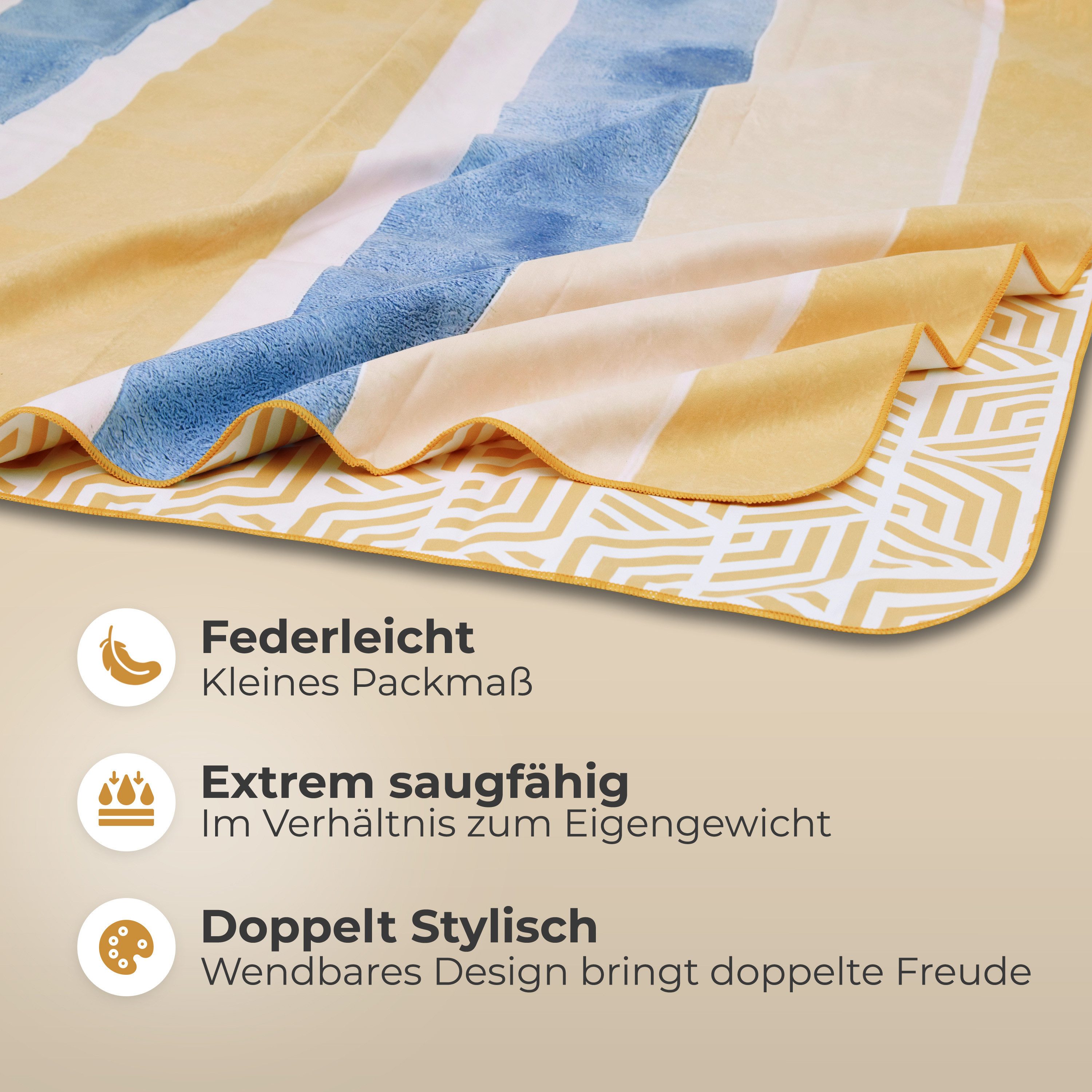 NirvanaShape Strandtuch Reise Handtuch Strandtuch XXL - Strandhandtuch, Mikrofaser Badetuch – Bild 3 von 5