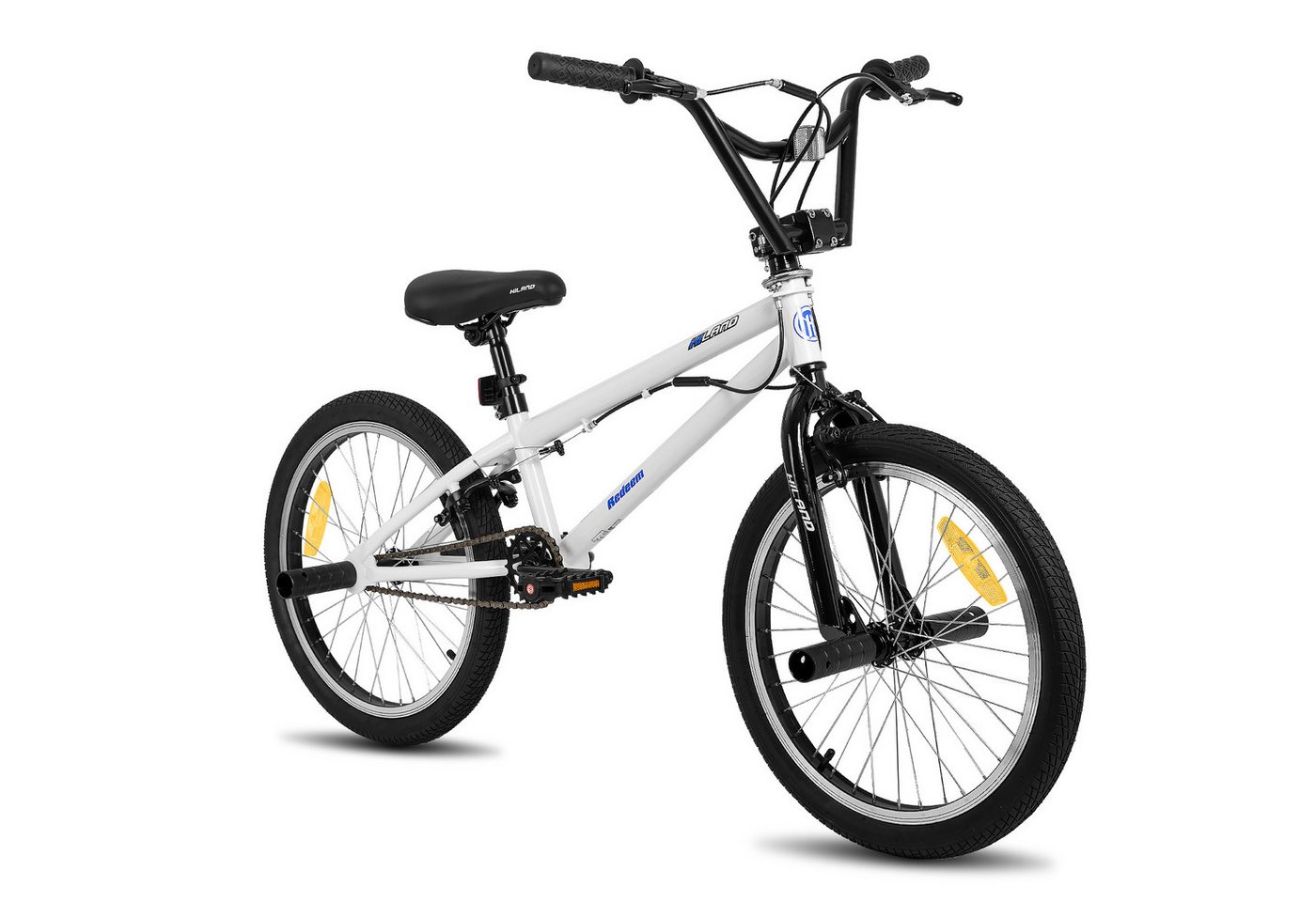 HILAND Kinderfahrrad Redeem 20 Zoll 3 Multiple Speichen BMX für Jungen ab 7-10 Jahre, 1 Gang, Reflektorplatte, Single Speed, 4 Pegs