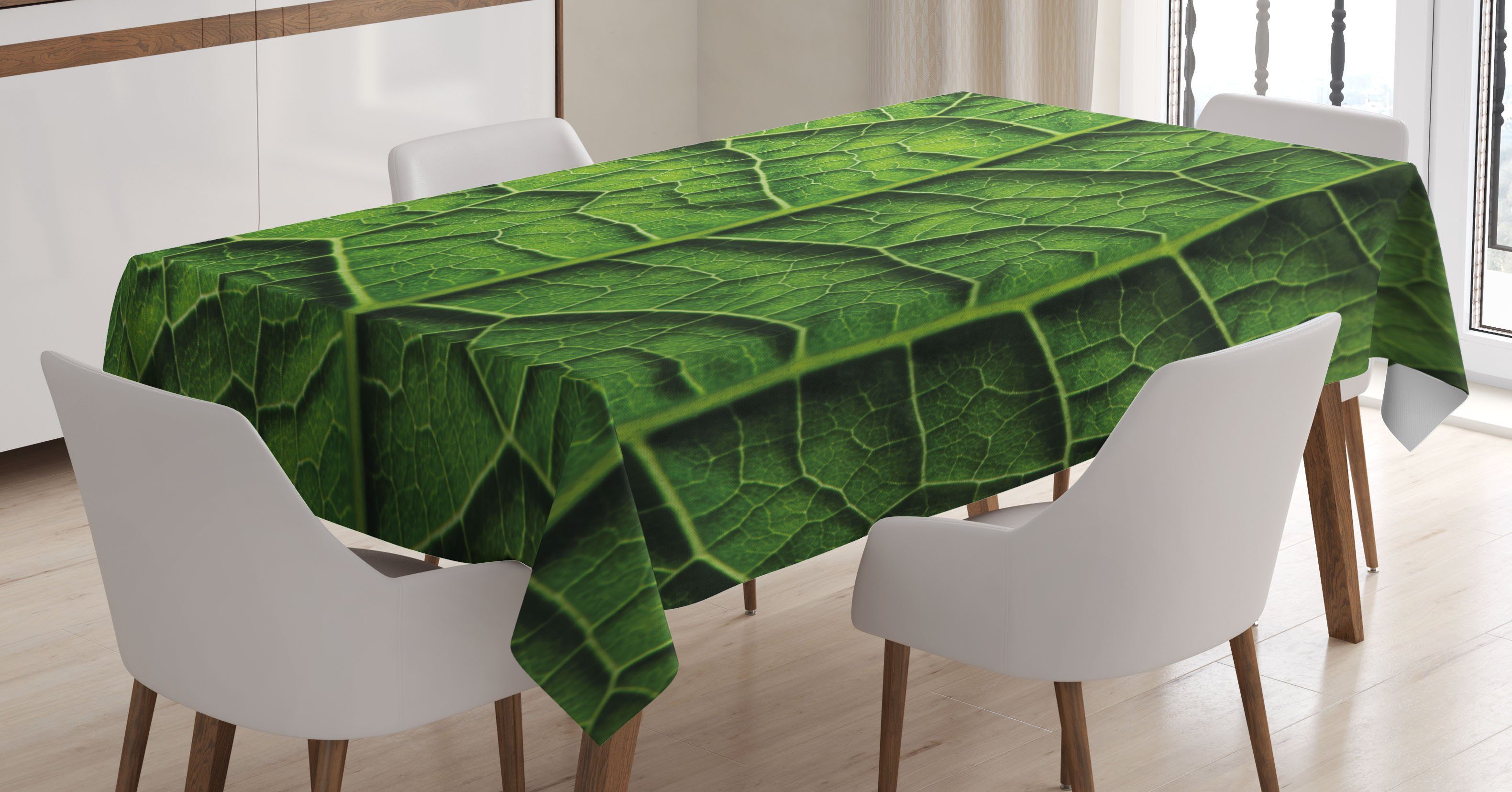 Abakuhaus Tischdecke Farbfest Waschbar Für den Außen Bereich geeignet Klare Farben, Blätter Wald-Baum-Blatt Textur