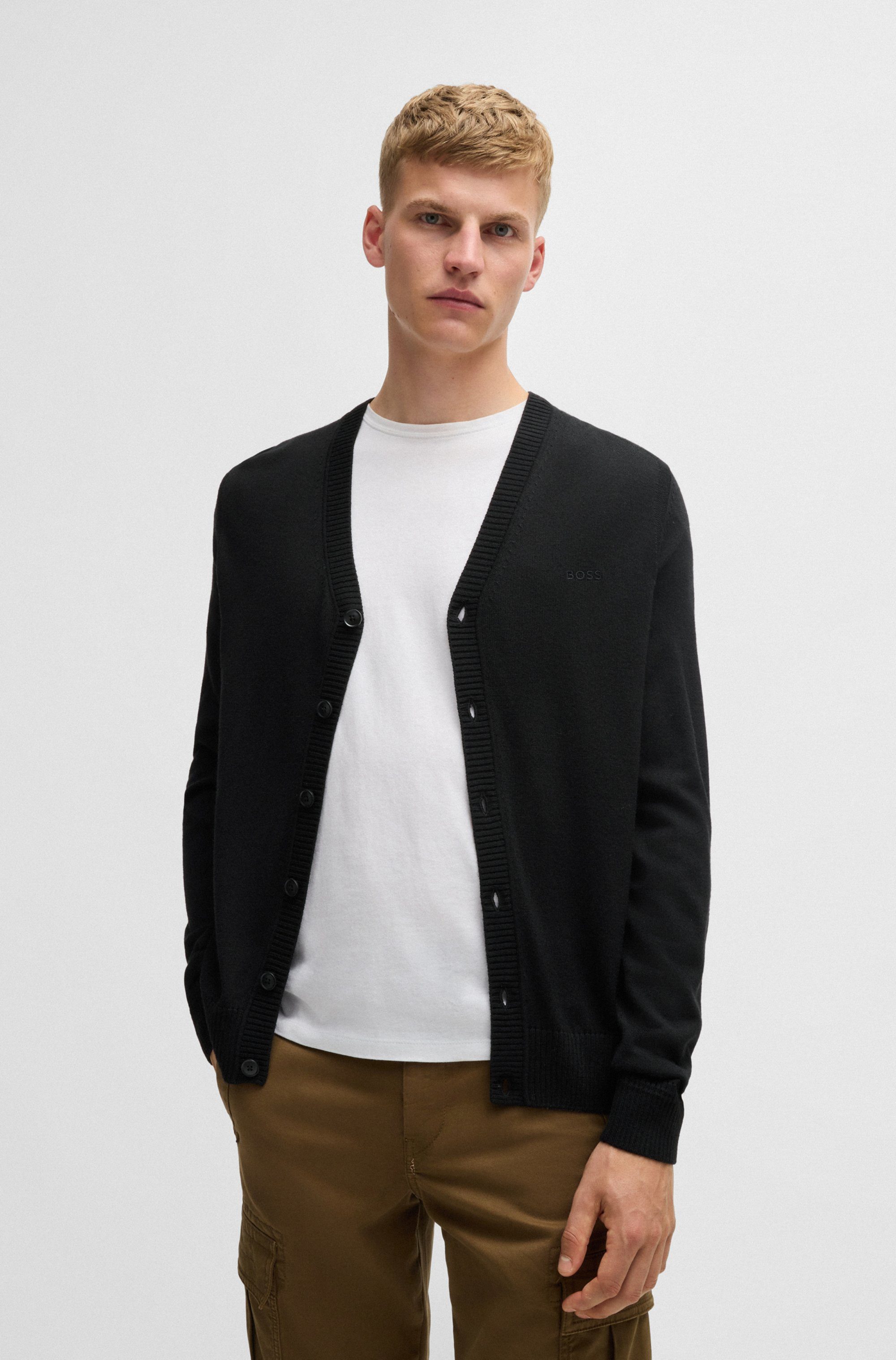 BOSS ORANGE Strickjacke Avac mit tiefem V-Ausschnitt günstig online kaufen