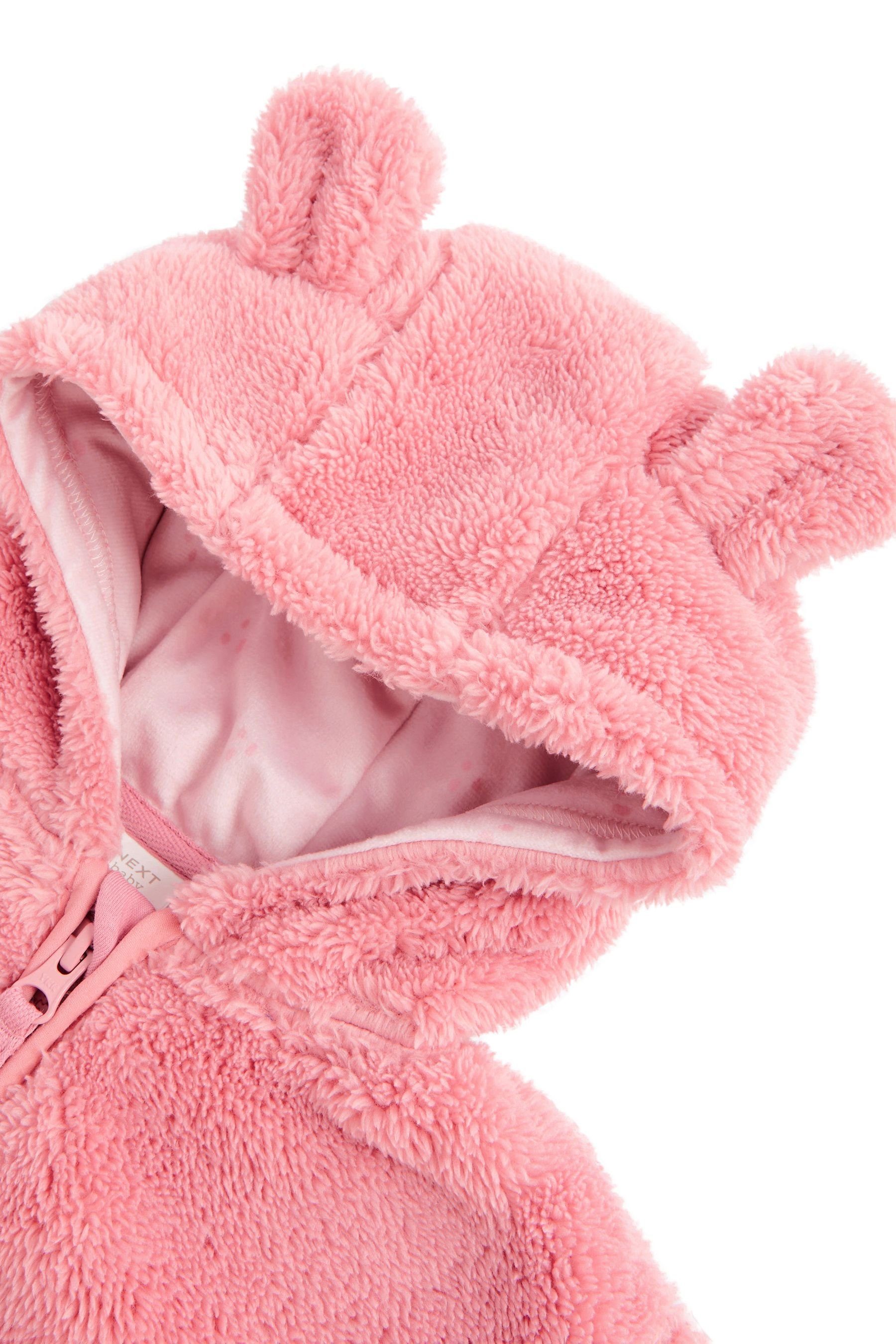 aus Pink Babyjacke Bärenmotiv Fleece Fleecejacke Next mit (1-St) Kuschelige