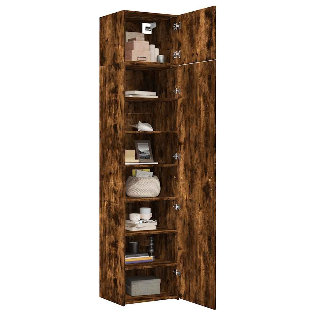 vidaXL Sideboard Hochschrank Schmal Räuchereiche 50x42,5x225 günstig online kaufen