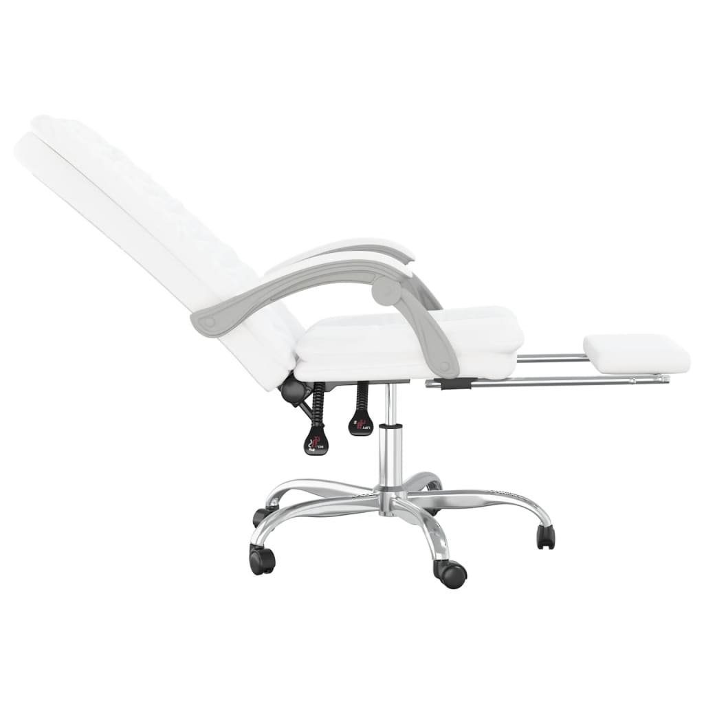 vidaXL Bürostuhl Bürostuhl Weiß Kunstleder mit Weiß Weiß St) (1 | Liegefunktion