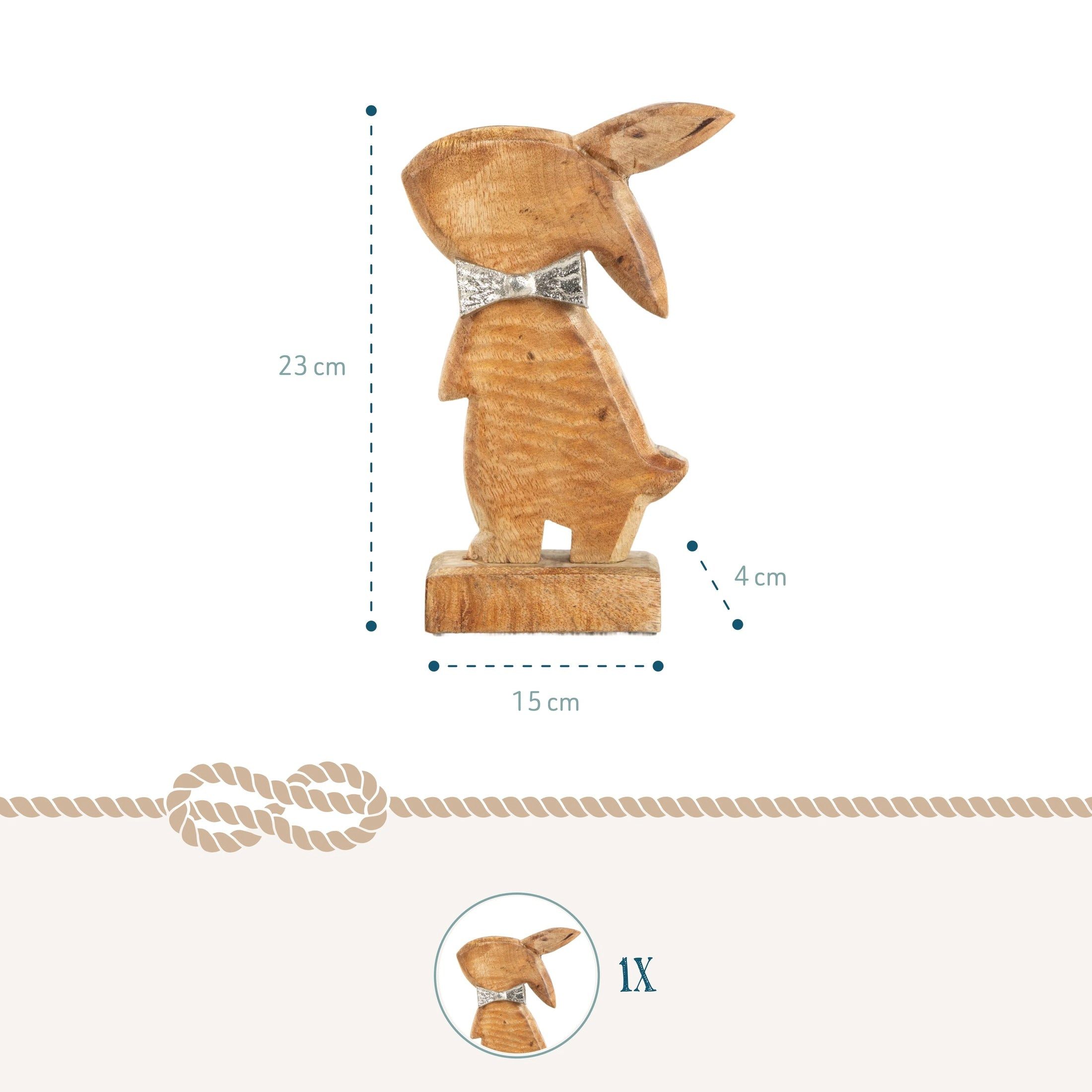 Logbuch-Verlag Dekofigur Braune Holzhasen Figur - 23 cm aus Holz - Osterdek günstig online kaufen