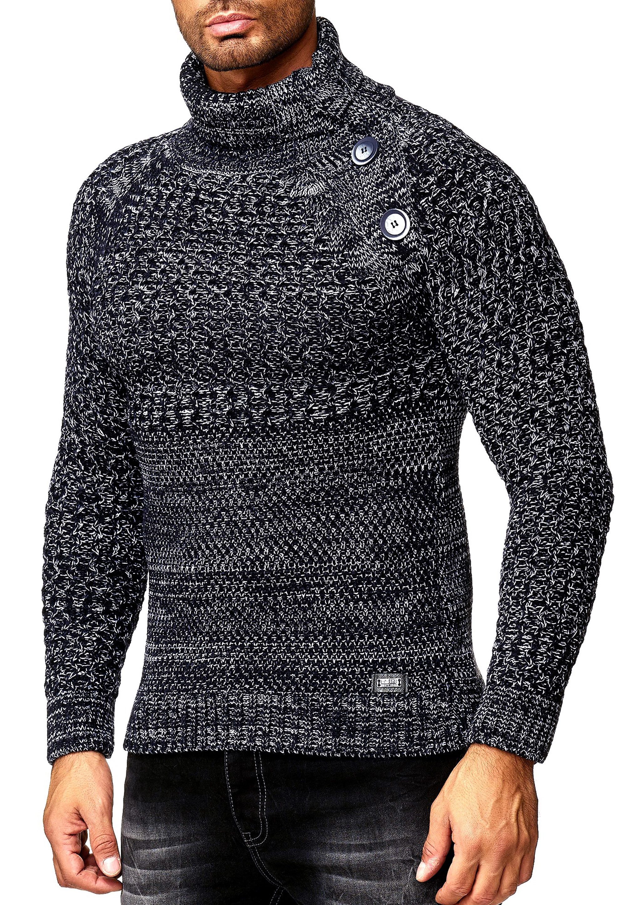 R-NEAL Rollkragenpullover Schwerer Rollkragen Winter Pullover mit Seitliche günstig online kaufen