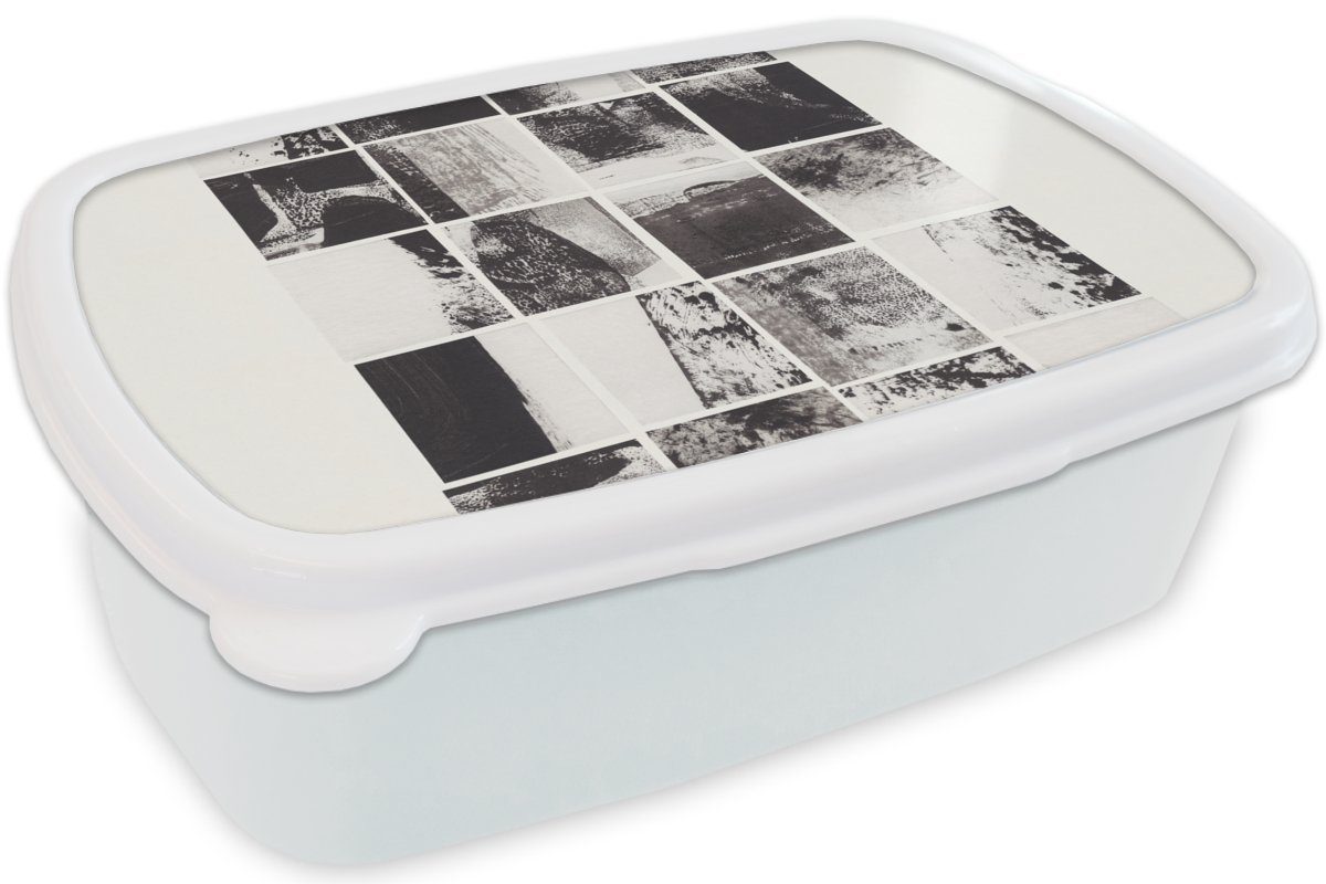 Jungs Mosaik für MuchoWow für (2-tlg), Kinder Schwarz - Abstrakt Mädchen Erwachsene, und Brotbox Lunchbox Kunststoff, - Brotdose, Weiß, und -