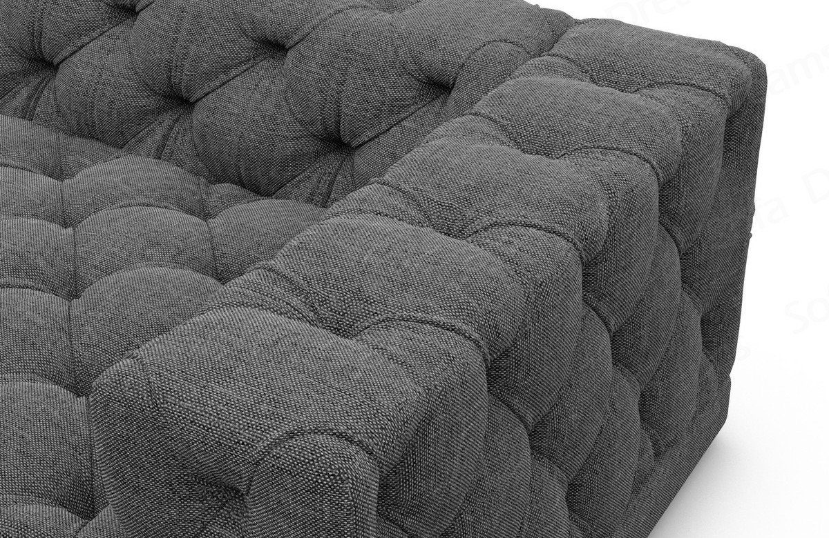 Sofa Dreams Palma Polster Form Stoff schwarzgrau97 Strukturstoff Stil Stoffsofa, Sofa Loungesofa, Chesterfield Ecksofa L