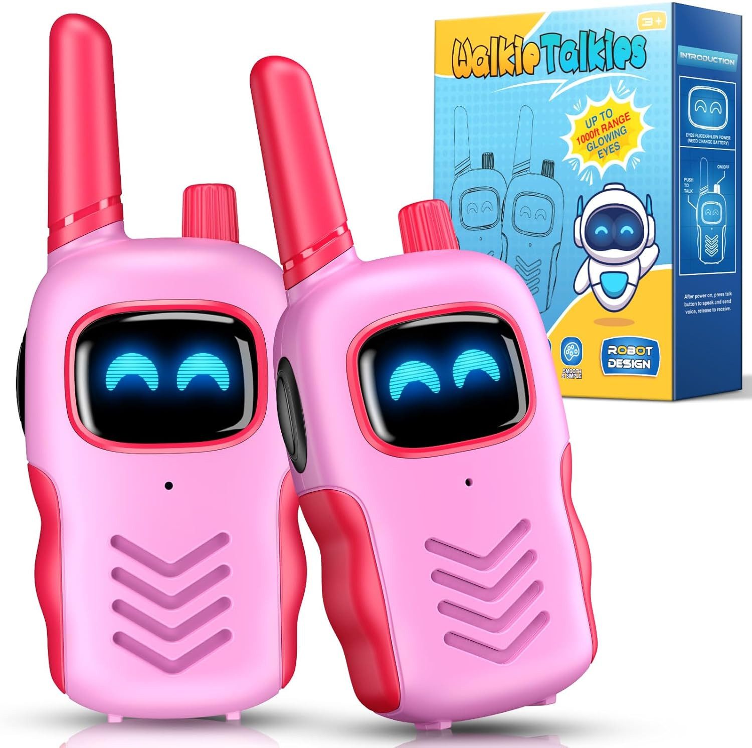 Adeokay Walkie Talkie Kinder Walkie Talkie Spielzeug mit Funkgerät LED-Display für Outdoor, (Kinder Walkie Talkie Spielzeug Set mit zwei Geräten für Outdoor, 2-St., Kinder Walkie Talkie Spielzeug Set inklusive Lanyards und Geschenkbox), Automatische Rausc