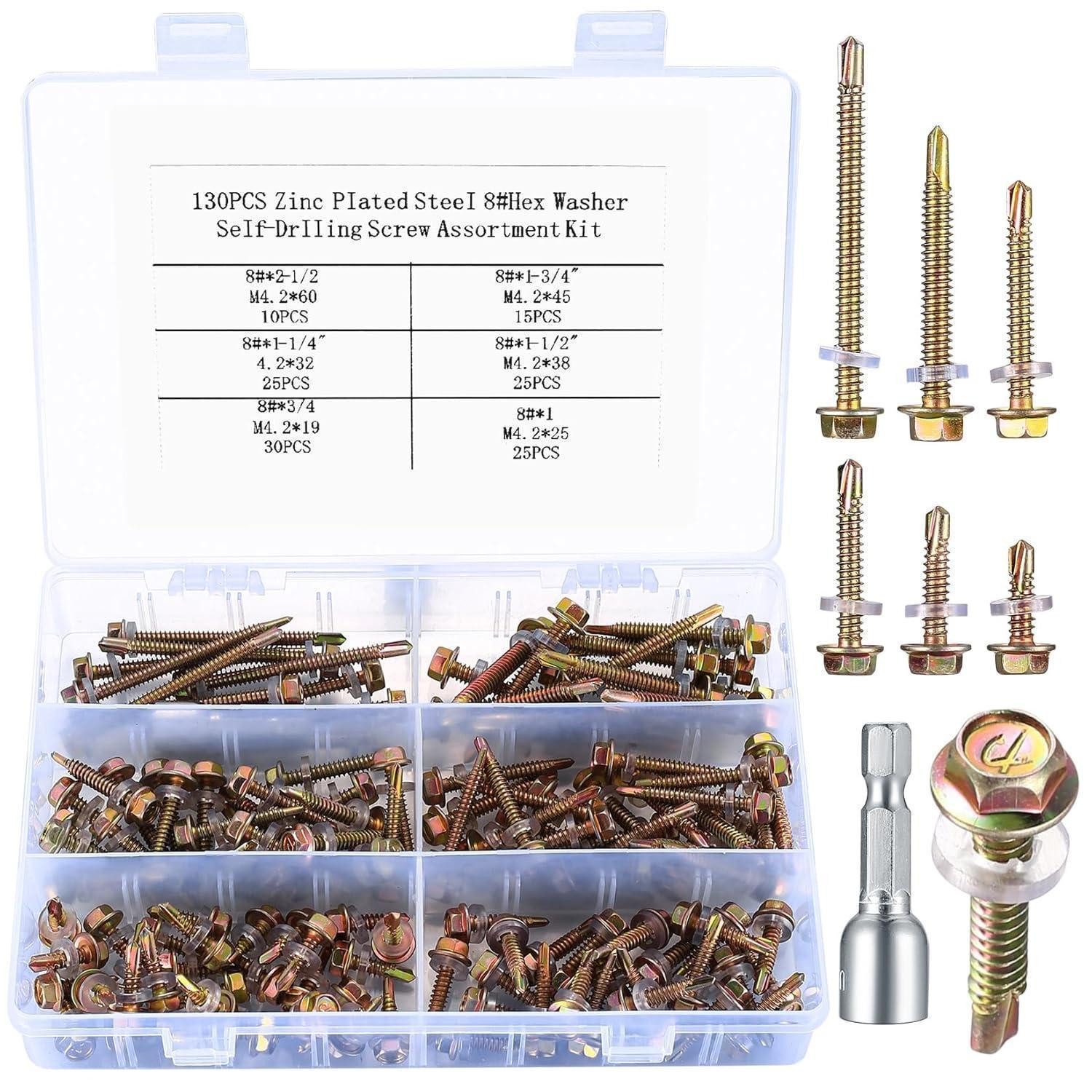 LuxusKollektion Blechschraube Schrauben Selbstschneidende Bohrschrauben Dachblech Alu 130