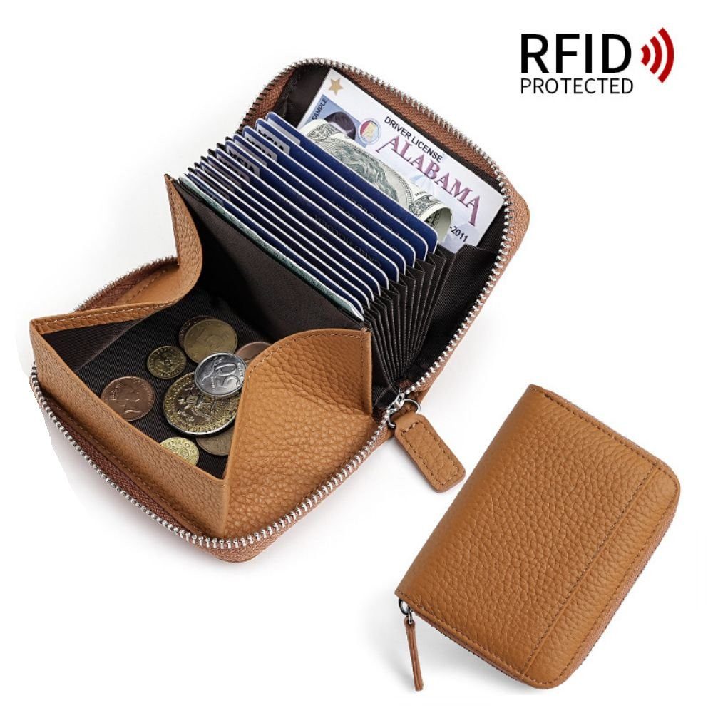 Fivejoy Geldbörse Kartenetui Damen, RFID-Schutz Kartenhalter Geldbörse, Klein Geldbeutel, Reißverschluss Portemonnaie