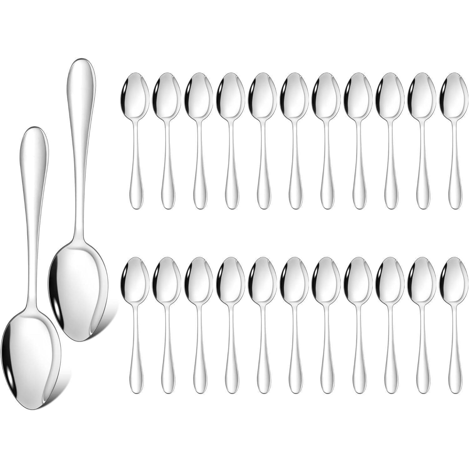 LuxusKollektion Teelöffel Teelöffel 24 13,5cm Edelstahl Espressolöffel Klassisch Griff 24
