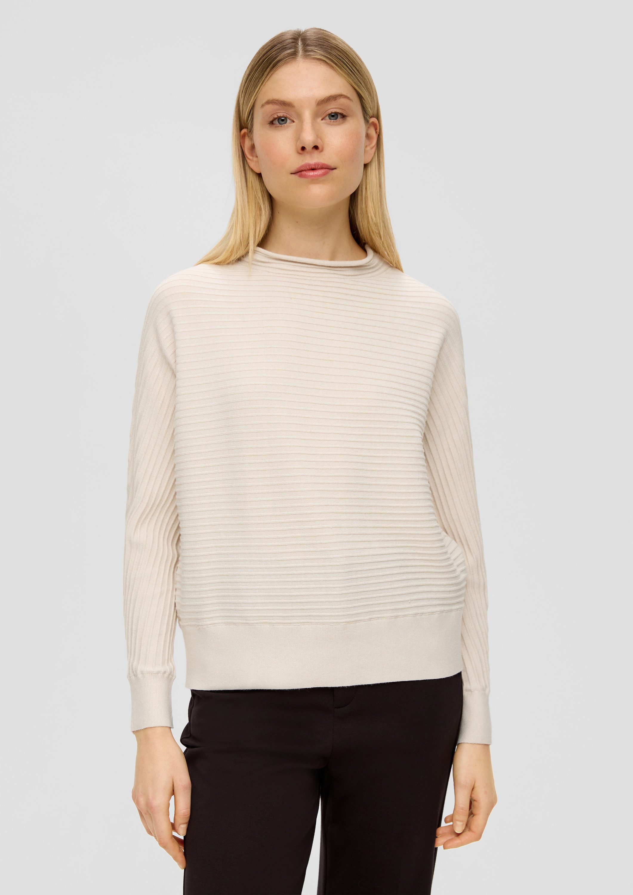 s.Oliver Longpullover Strickpullover Strickpullover mit Fledermausärmeln günstig online kaufen