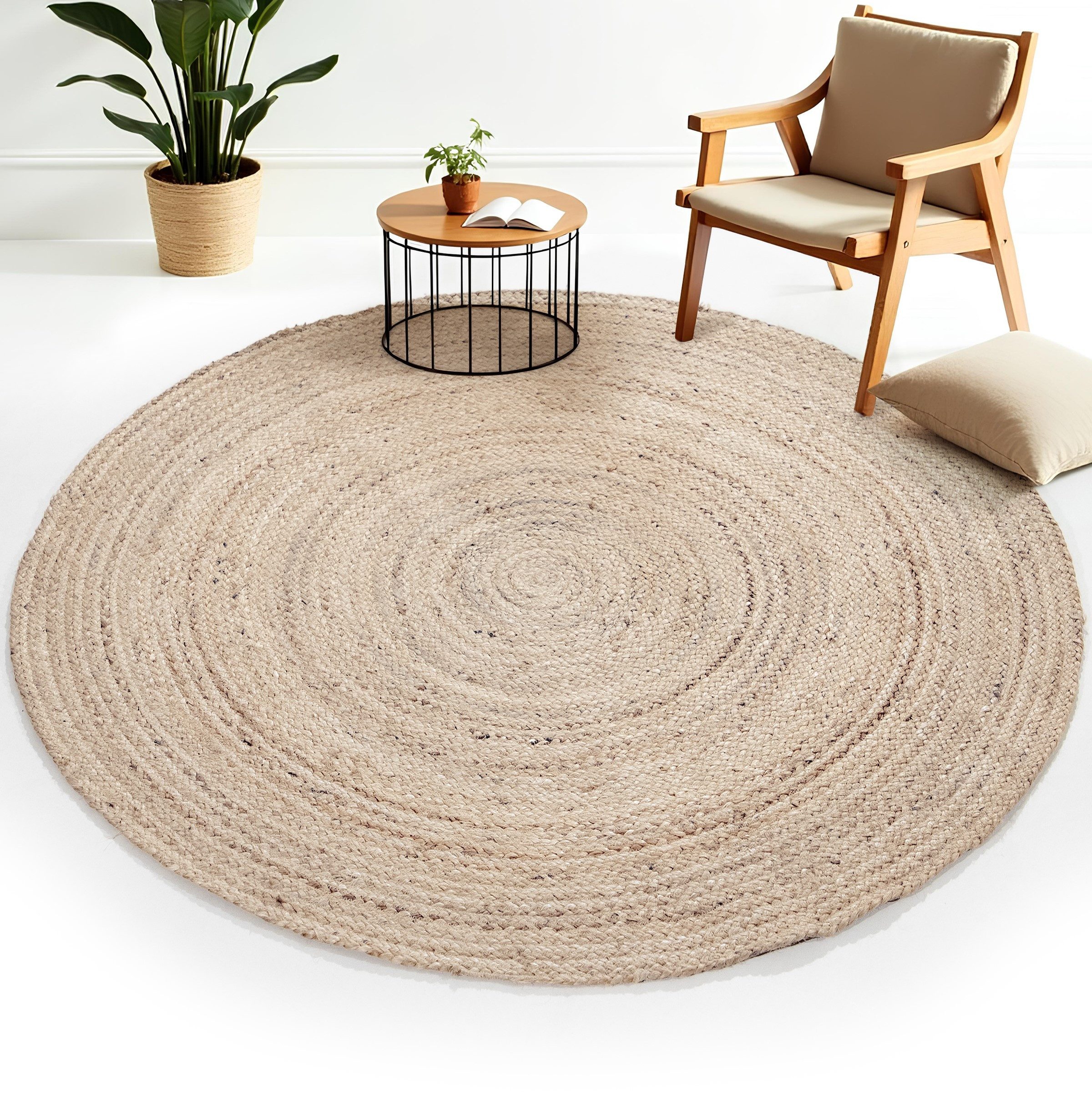 carpetfine Teppich Nele Juteteppich Naturfaser, rund, Höhe: 6 mm, geflochte günstig online kaufen