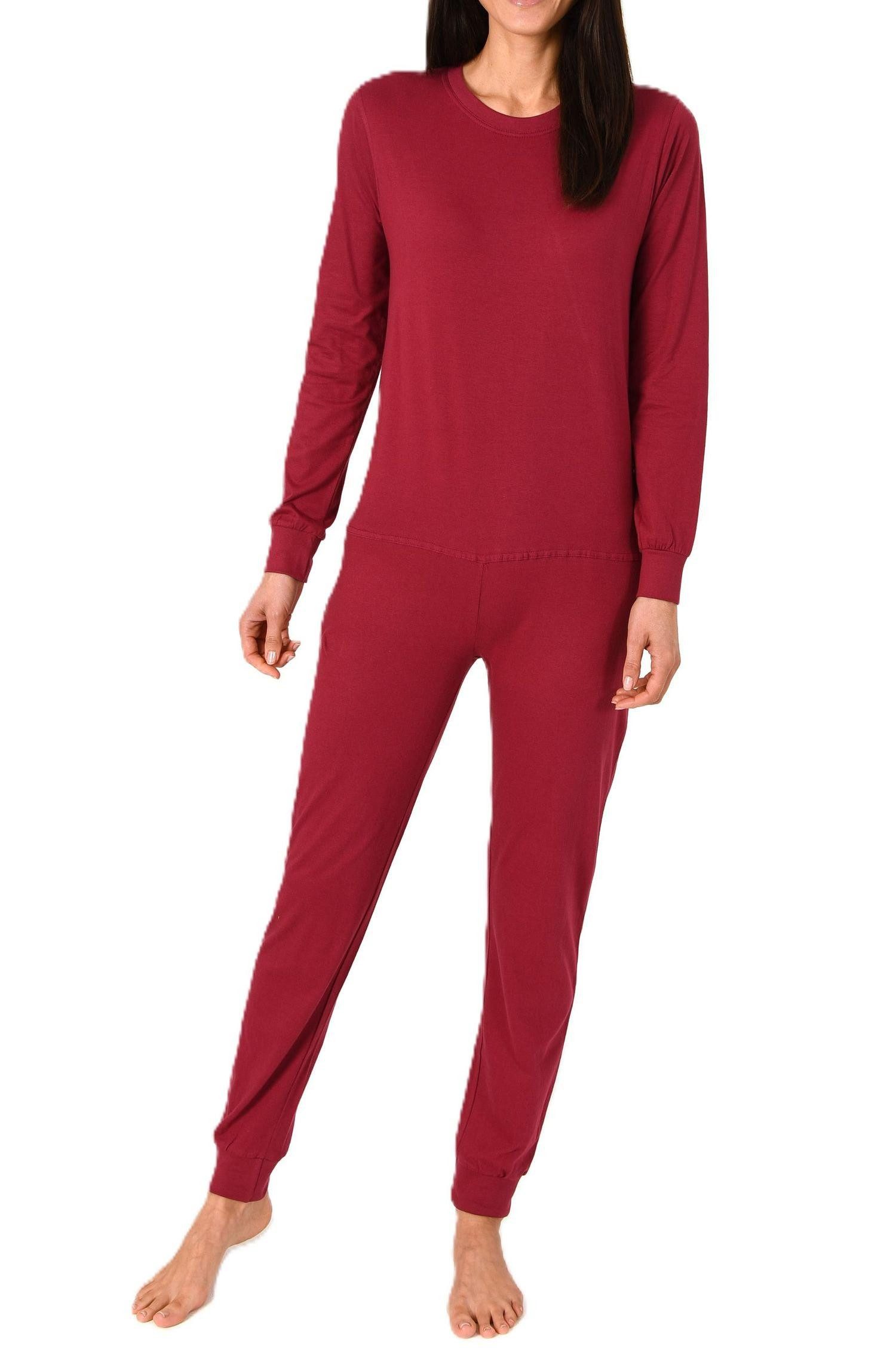 Normann Care Pyjama Damen Pflegeoverall langarm Einteiler mit Reißverschluss am Rücken