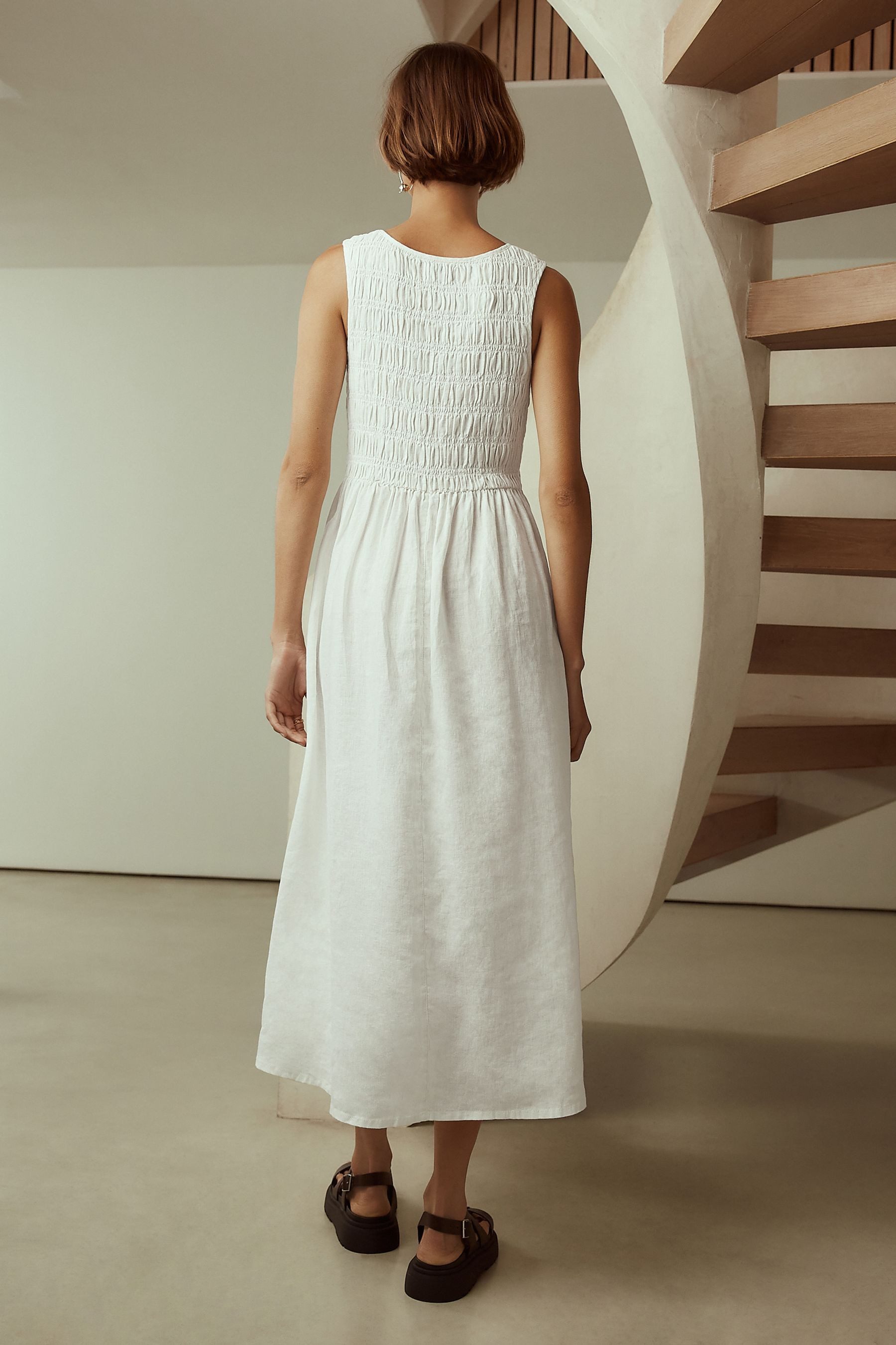 Next Midikleid Gesmoktes Midi-Sommerkleid (1-tlg)