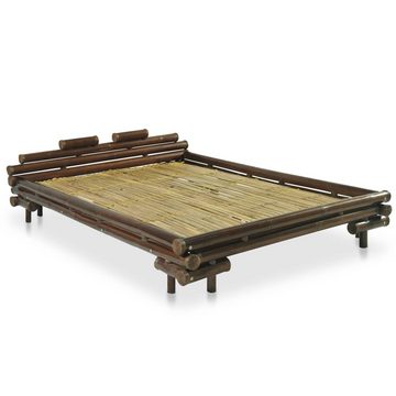 vidaXL Bett Bettgestell Dunkelbraun Bambus 140×200 cm