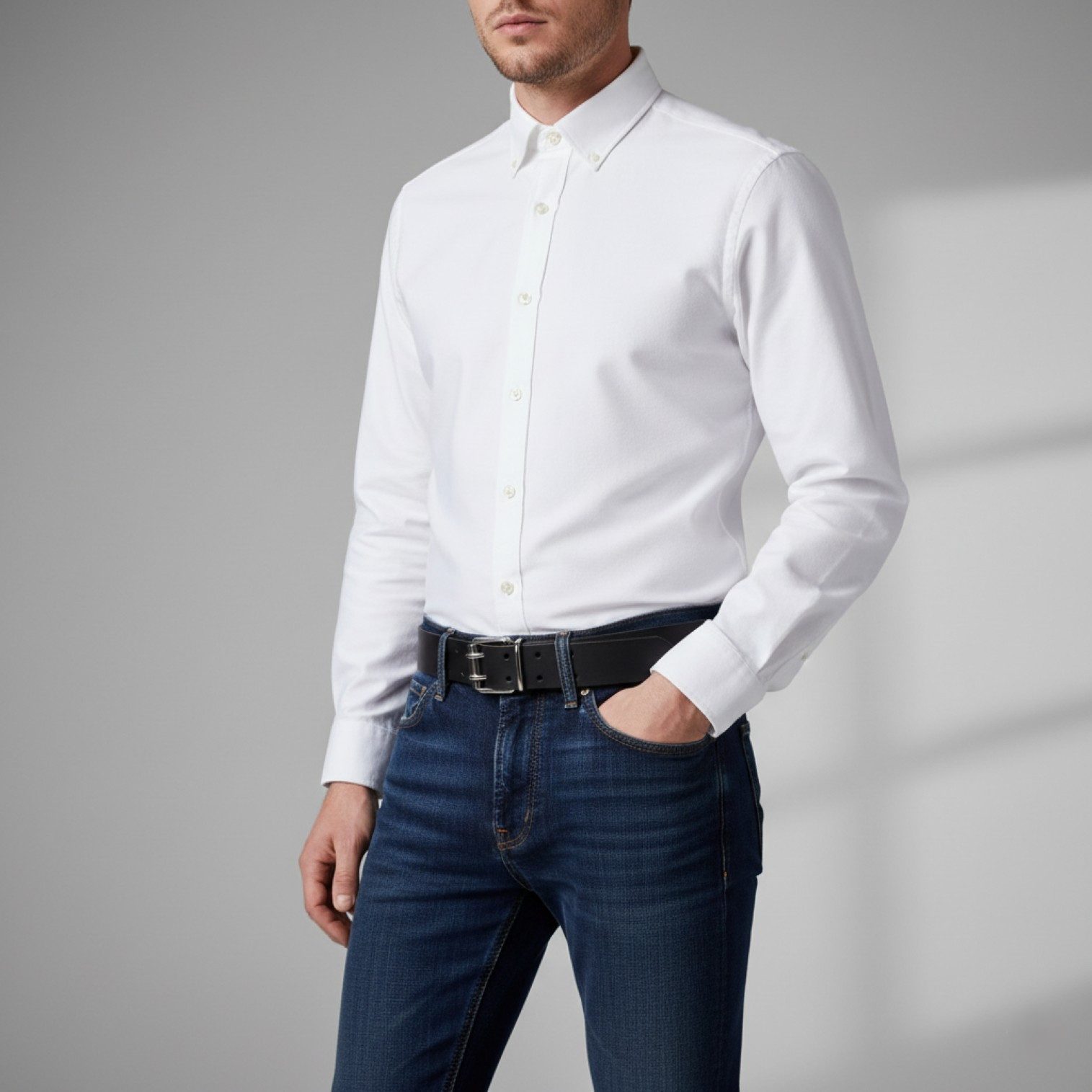 FRONHOFER Ledergürtel Herren Arbeitsgürtel (1-St) robust, Rollschnalle, Stahl – Bild 5 von 5