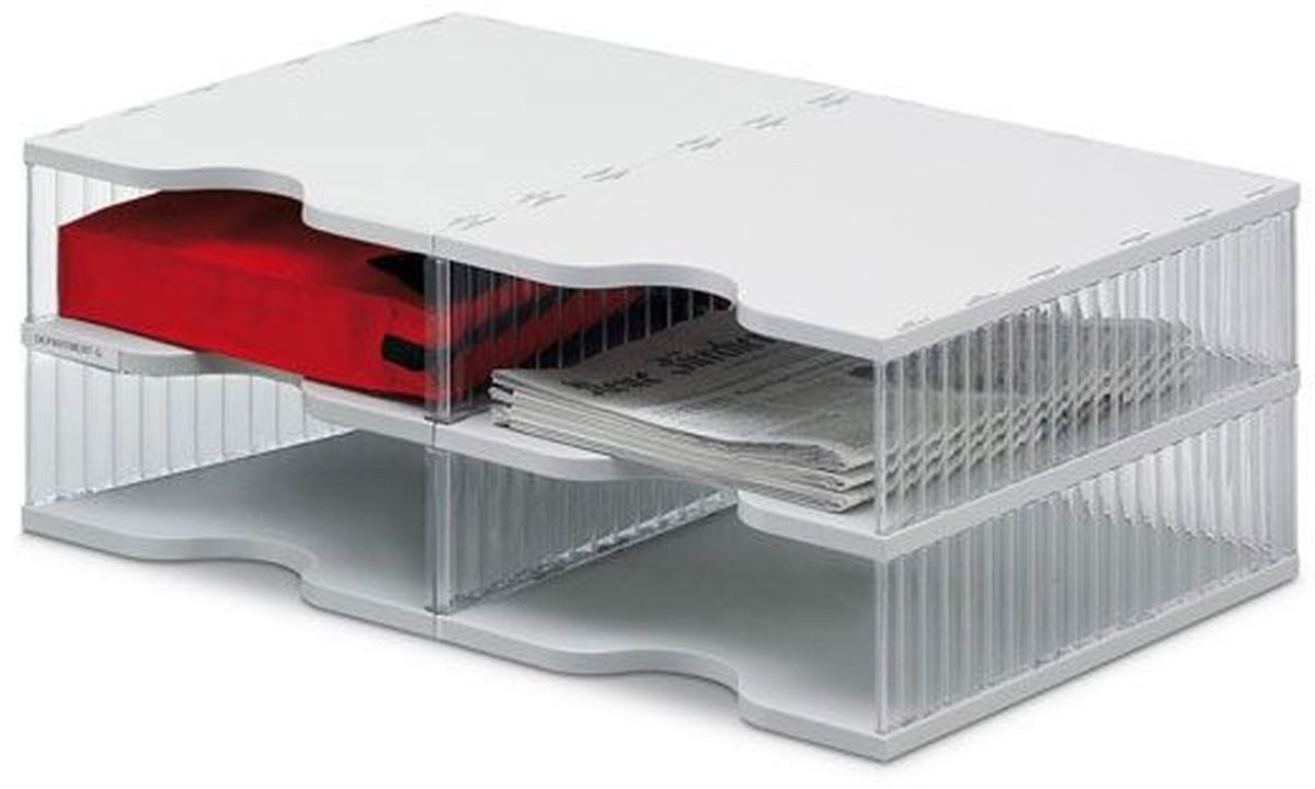 STYRO Organizer Postverteilstation styropost Grundeinheit 4 Fächer grau/transparent