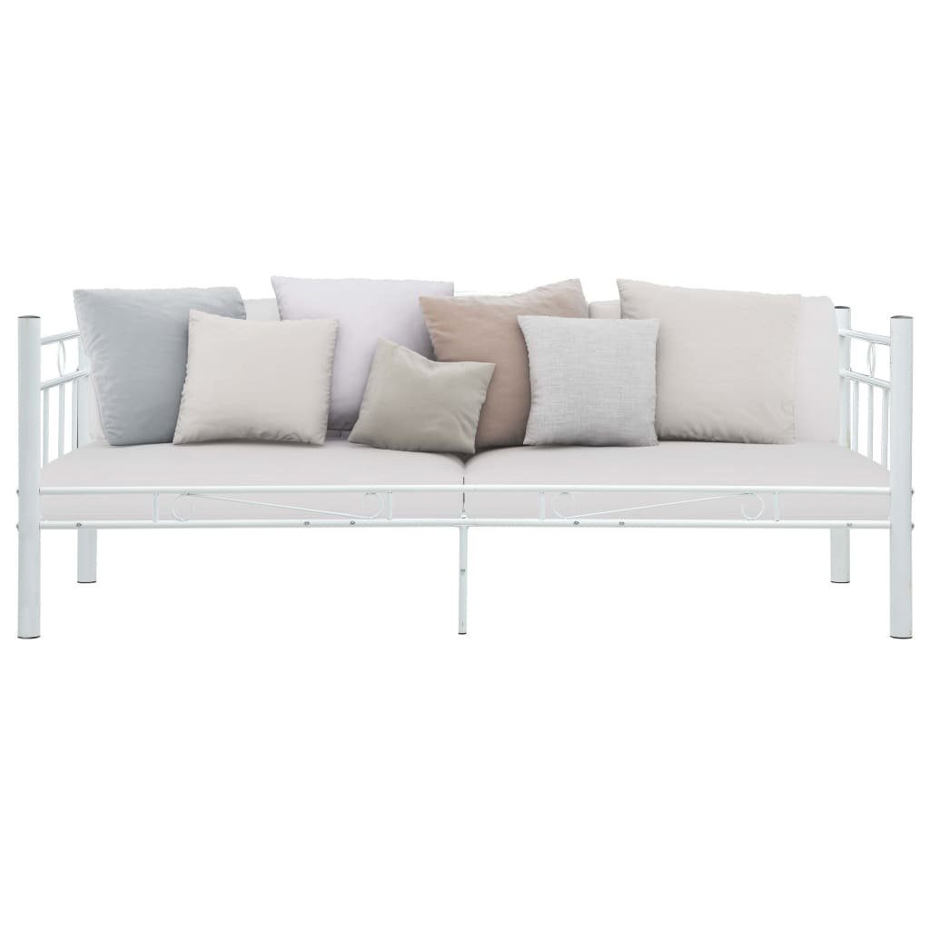 furnicato Bettgestell Tagesbett-Rahmen Weiß Metall 90×200 günstig online kaufen