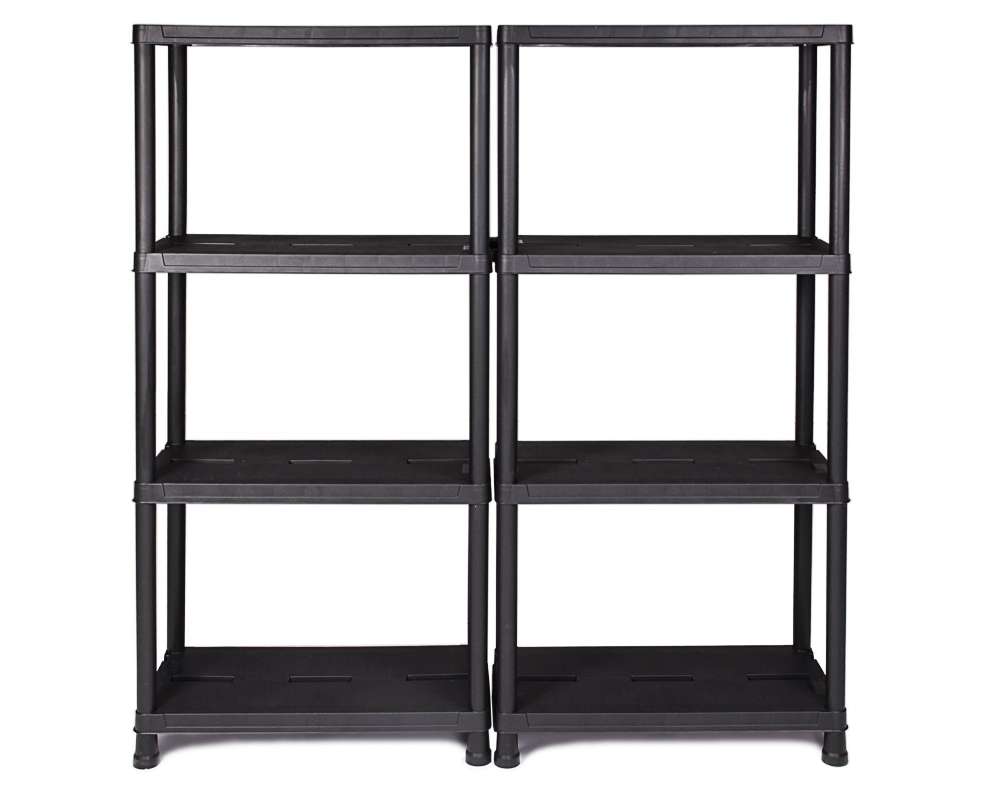 ONDIS24 Steckregal Regal, Lagerregal, 60 x 30 x 131 (H) cm, 12 Zoll, 2-tlg., Kunststoff, anthrazit, bis maximal 125 kg belastbar