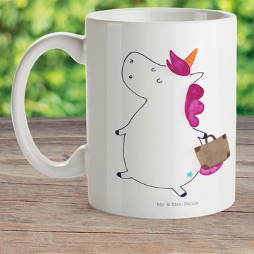 Mr. & Mrs. Panda Kinderbecher Einhorn Koffer - Weiß - Geschenk, unicorn, witzig, Outdoorgeschirr, E, Kunststoff, Mikrowellenbeständig