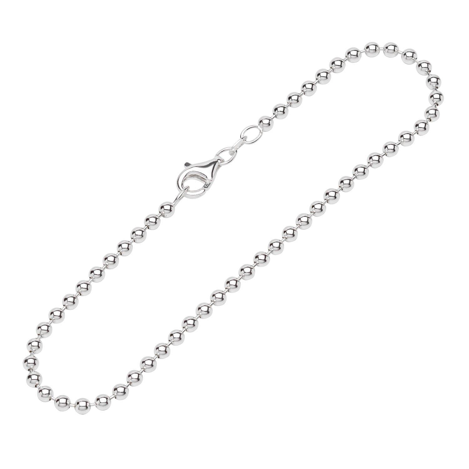 Silberarmband Armband 925 Sterling Silber 19cm Kugelkette rund D