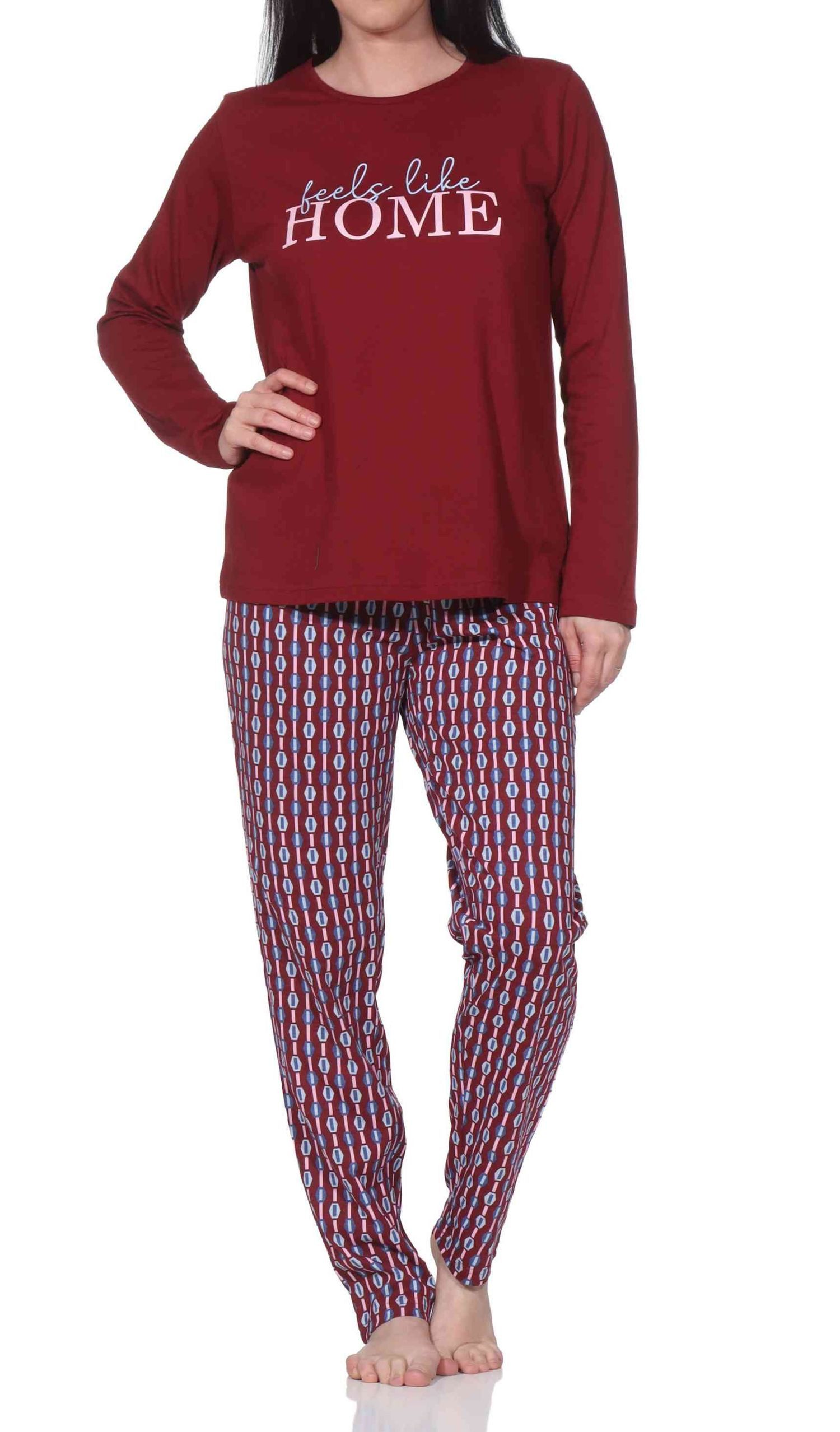 Normann Pyjama Normann Damen langarm Schlafanzug in eleganter Optik