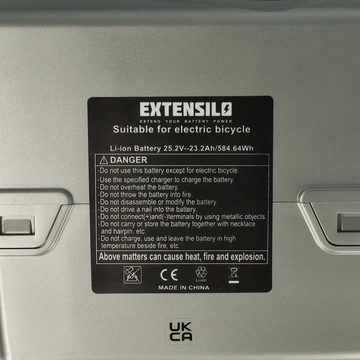 Extensilo kompatibel mit Helkama TE2800 Comfort, TE2800, E2800A, E2800, Jopo E-Bike Akku Li-Ion 23200 mAh (25,2 V)
