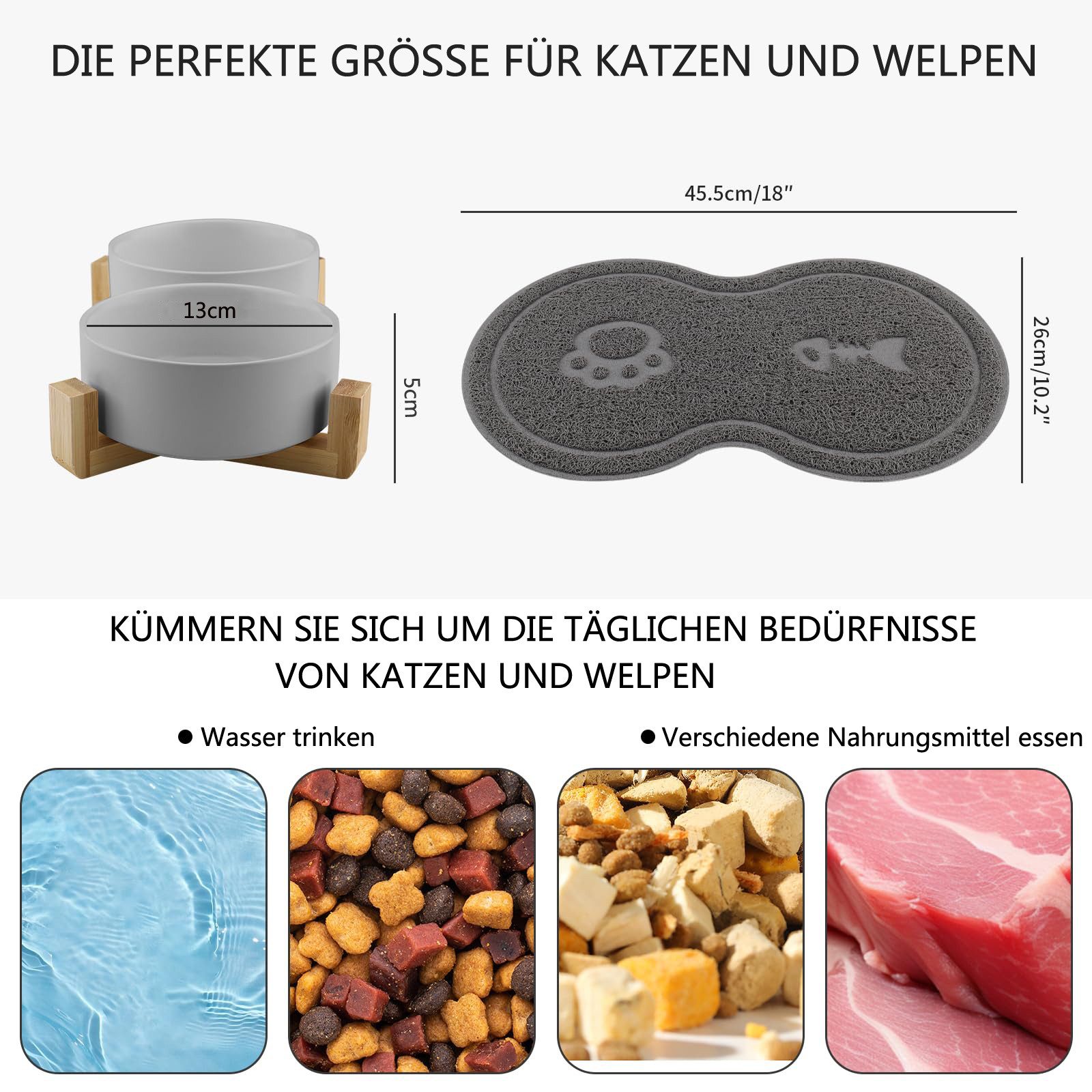 Ledander Futternapf 2 Stück Keramik Futternapf Katze Set I Hundenapf Katzen günstig online kaufen