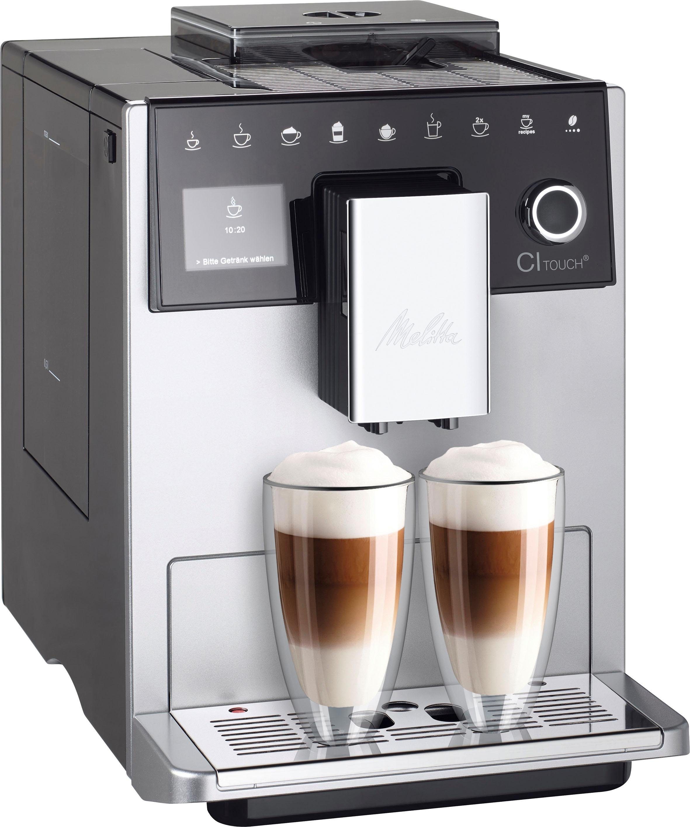 F630-101, & CI silber, Touch® Funktion Flüsterleises Melitta Mahlwerk Slide Kaffeevollautomat Touch Bedienoberfläche mit