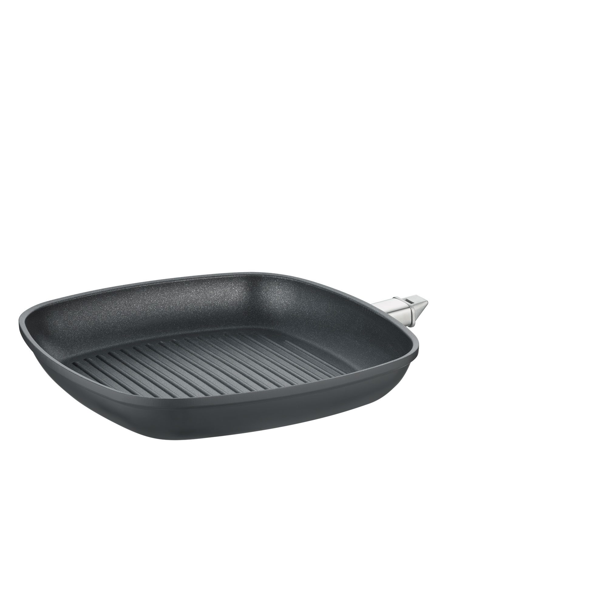 Berndes Grillpfanne mit Glasdeckel 16 cm, Aluminium, schwarz - Vario Click, Aluminium-Vakuumdruckguss