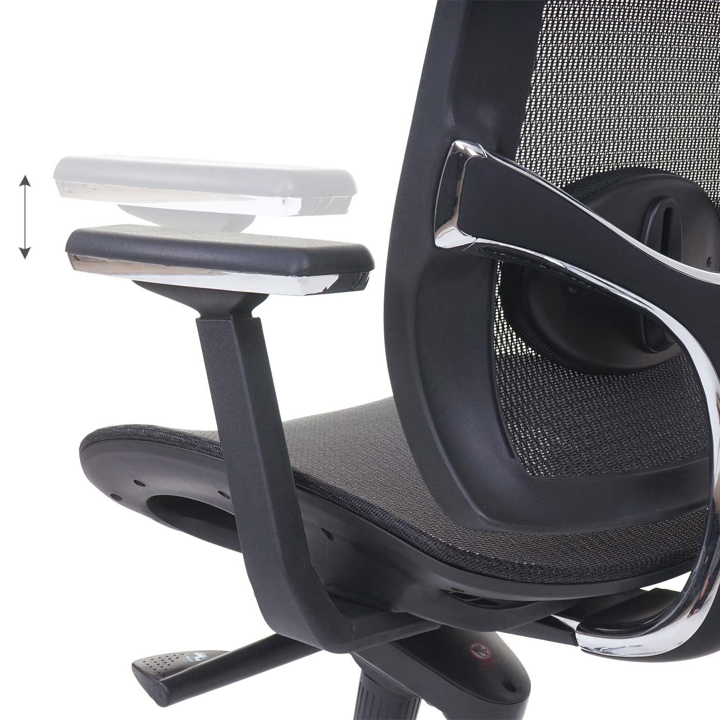 MCW Schreibtischstuhl MCW-A55, Rücken, Kopfstütze Höhenverstellbare Luftzirkulation am und Sitzfläche