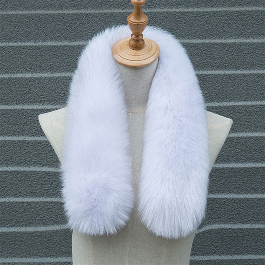 DÖRÖY Modeschal Damen Winter warm verdickt Plüsch Schal,Nachahmung Pelz einfarbigSchal weiß