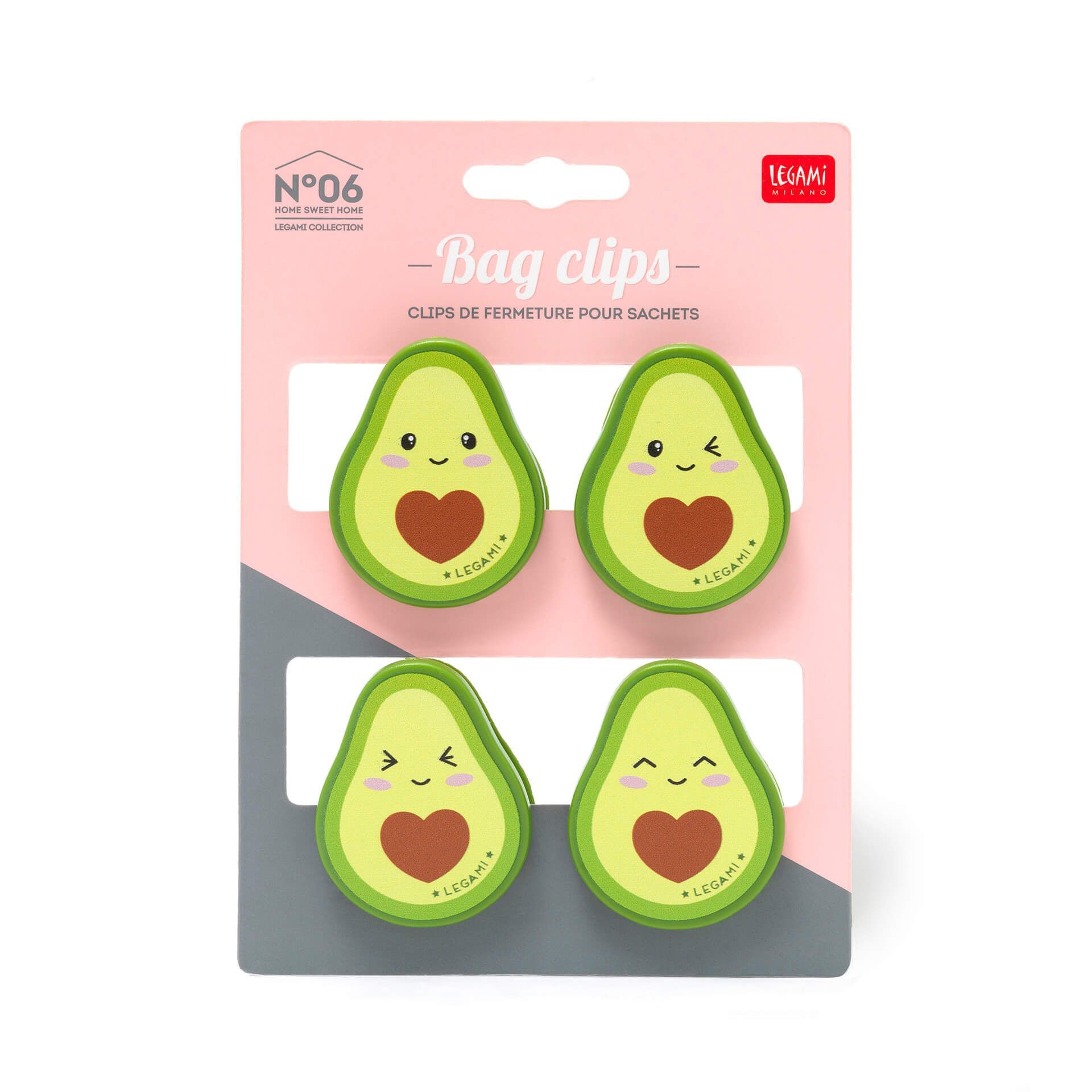 Legami Verschlussklammer Set Verschluss-Clips - Avocado