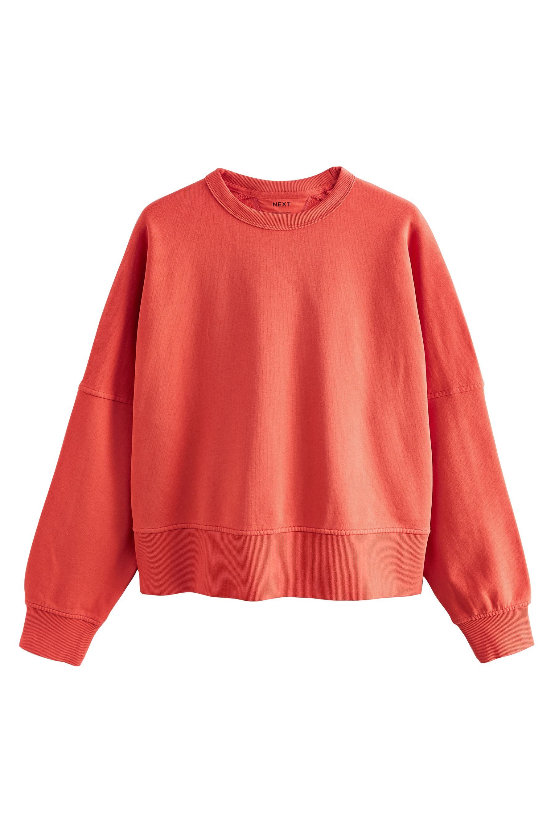 Sweater Sweatshirt mit Rundhalsausschnitt und Waschung