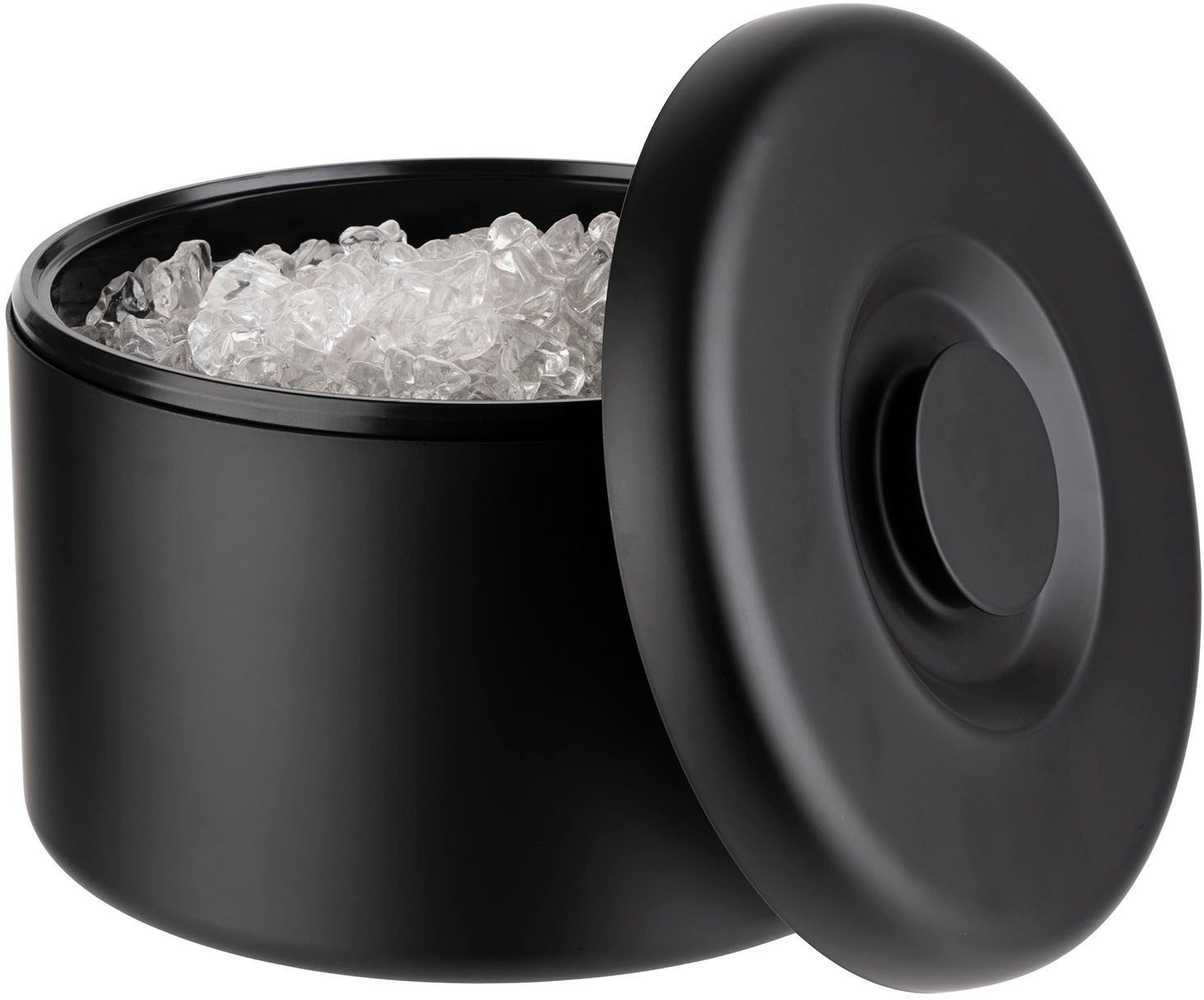APS Eiswürfelbehälter Eisbox, Ø 27 cm, Höhe 20 cm, 6 Liter, Aluminium, (1-tlg), aus Aluminium, Innenbehälter für 300 Eiswürfel