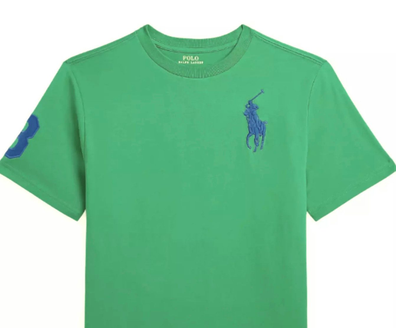 Polo Ralph Lauren T-Shirt Herren Twill 3 Patch Classic-Fit Logo-Print Gesticktem Big Pony-Logo auf der linken Brust